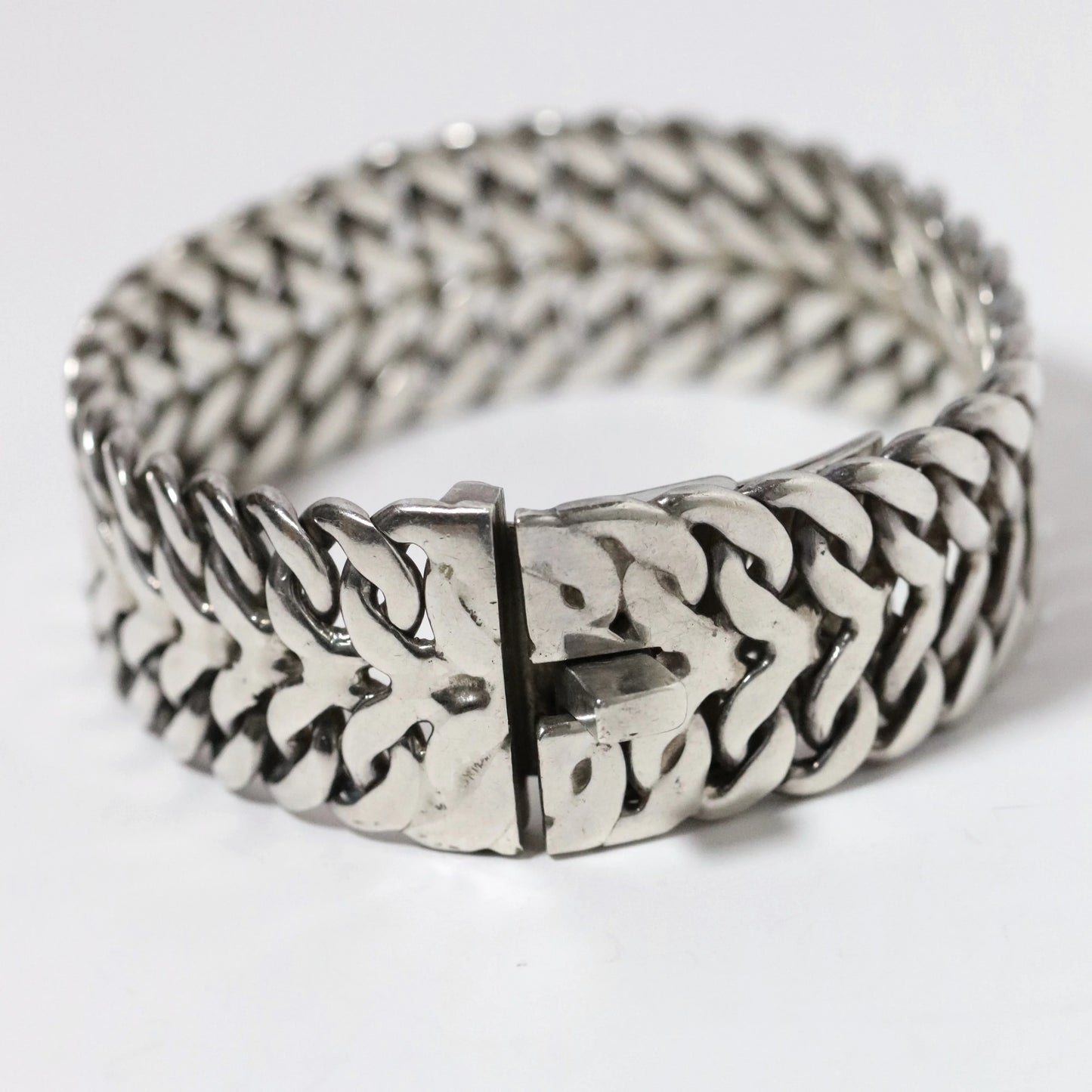 SOLD OUT: Vintage Rodolfo Espinoza Jewelry | Double Curb Bracelet REH TE-06 Mexico - Carmel Fine Silver Jewelry
