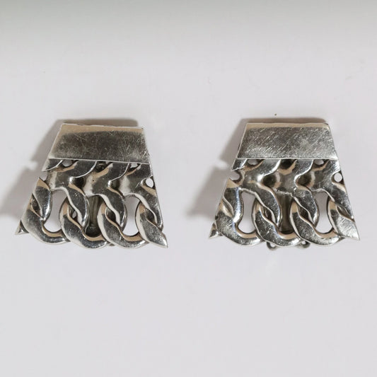 SOLD OUT: Vintage Rodolfo Espinoza Jewelry | Double Curb Link Earrings REH Mexico - Carmel Fine Silver Jewelry