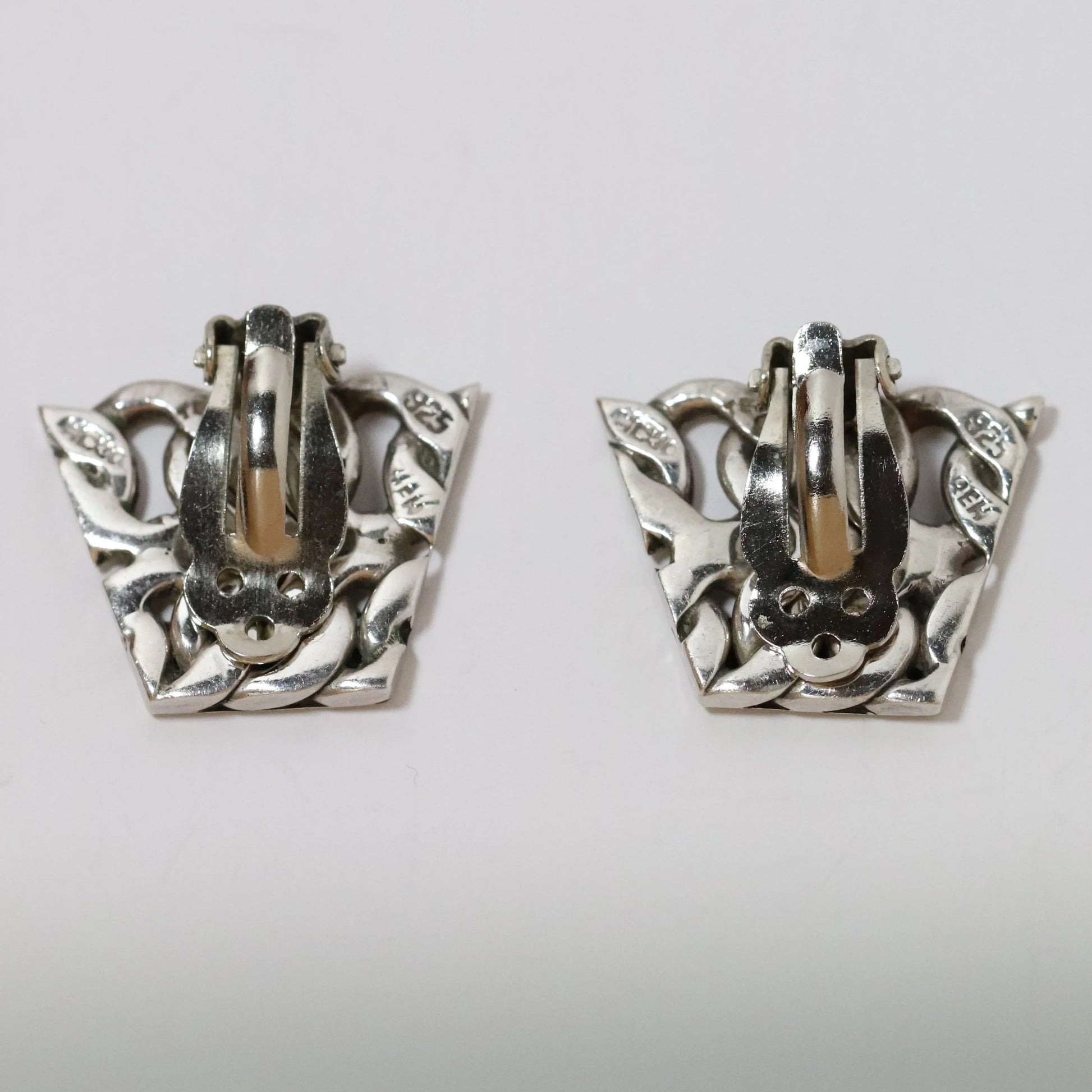 SOLD OUT: Vintage Rodolfo Espinoza Jewelry | Double Curb Link Earrings REH Mexico - Carmel Fine Silver Jewelry