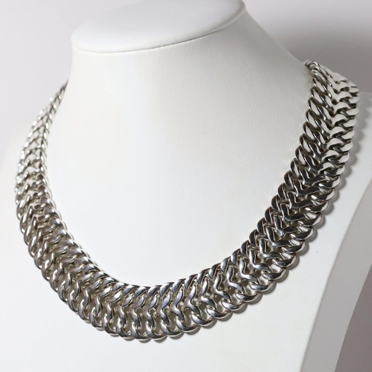 SOLD OUT: Vintage Rodolfo Espinoza Jewelry | Double Curb Sterling Necklace REH Mexico - Carmel Fine Silver Jewelry