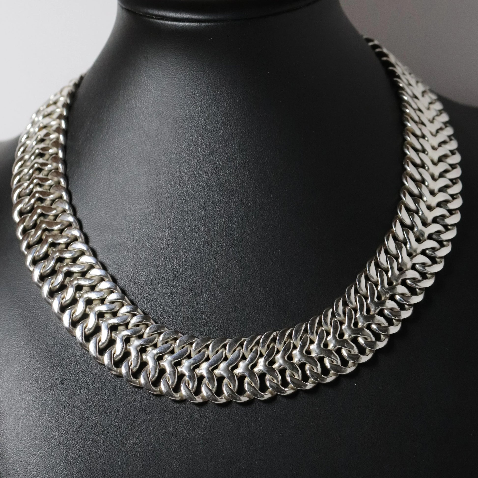 SOLD OUT: Vintage Rodolfo Espinoza Jewelry | Double Curb Sterling Necklace REH Mexico - Carmel Fine Silver Jewelry