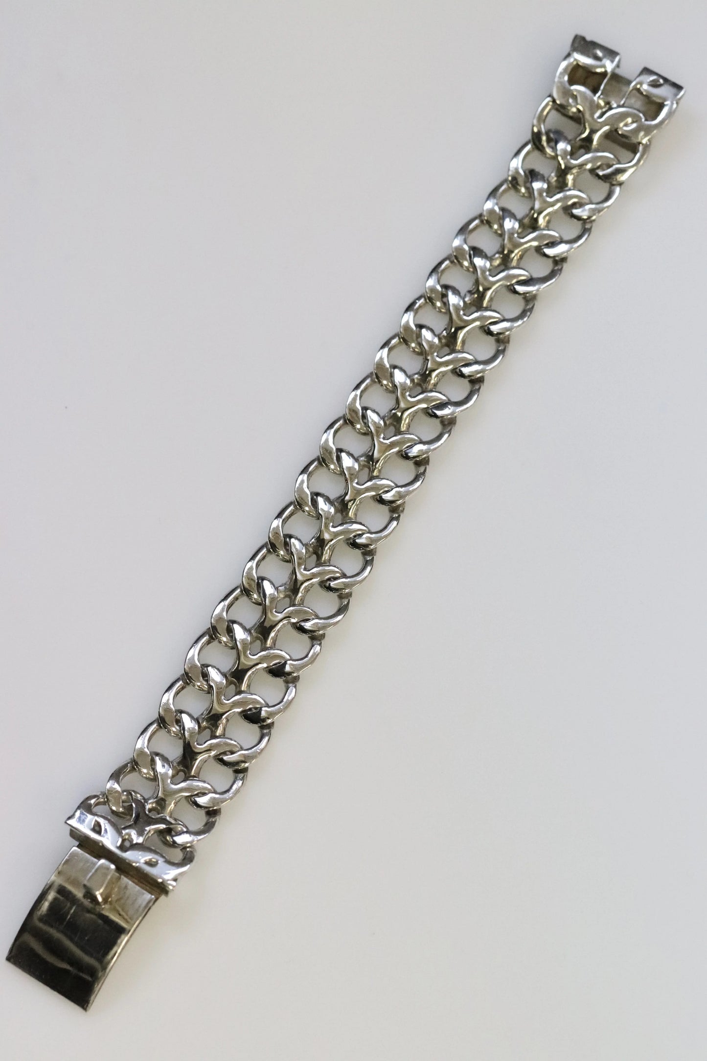 SOLD OUT: Vintage Rodolfo Espinoza Jewelry | Open Double Curb Link Bracelet - Carmel Fine Silver Jewelry