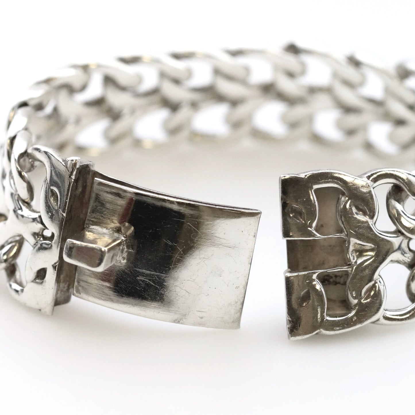SOLD OUT: Vintage Rodolfo Espinoza Jewelry | Open Double Curb Link Bracelet - Carmel Fine Silver Jewelry