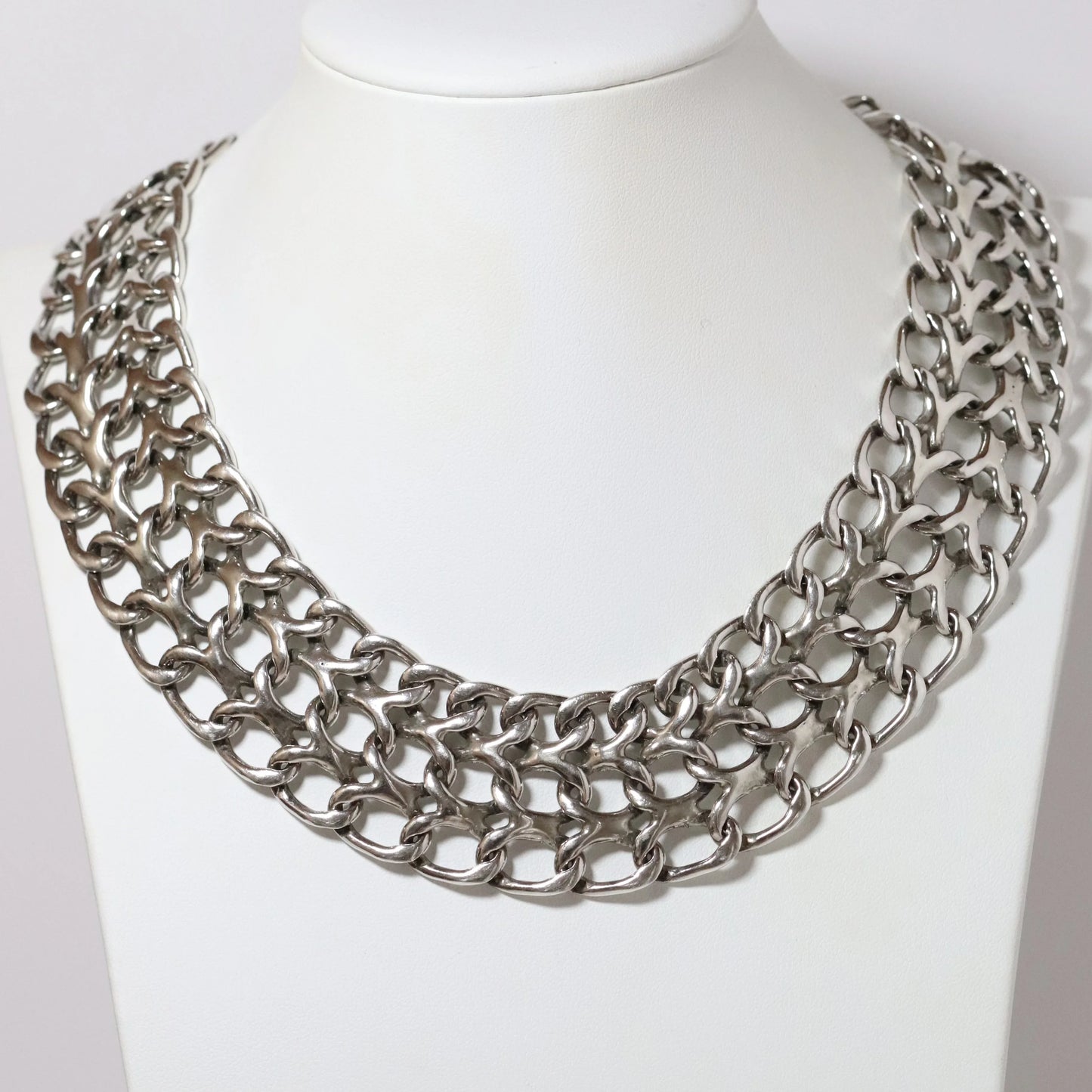 SOLD OUT: Vintage Rodolfo Espinoza Jewelry | Open Double Curb Necklace Mexico - Carmel Fine Silver Jewelry