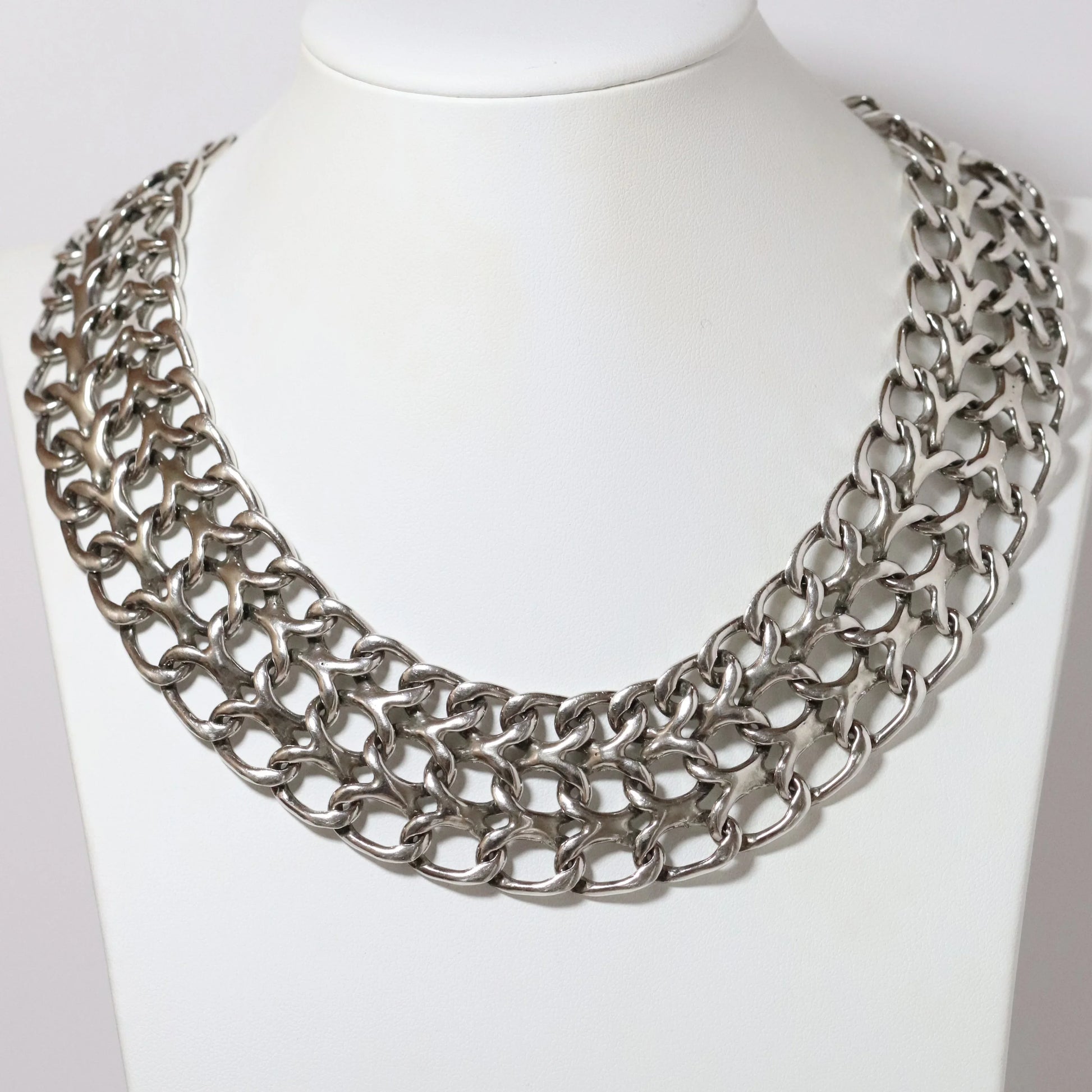 SOLD OUT: Vintage Rodolfo Espinoza Jewelry | Open Double Curb Necklace Mexico - Carmel Fine Silver Jewelry
