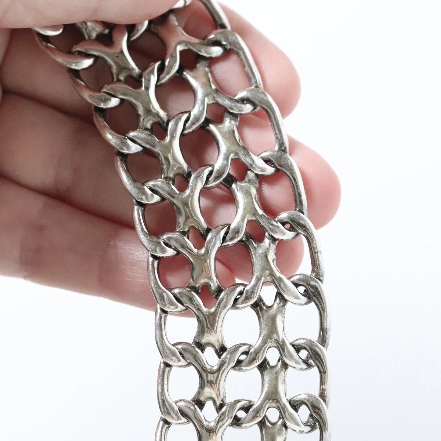SOLD OUT: Vintage Rodolfo Espinoza Jewelry | Open Double Curb Necklace Mexico - Carmel Fine Silver Jewelry