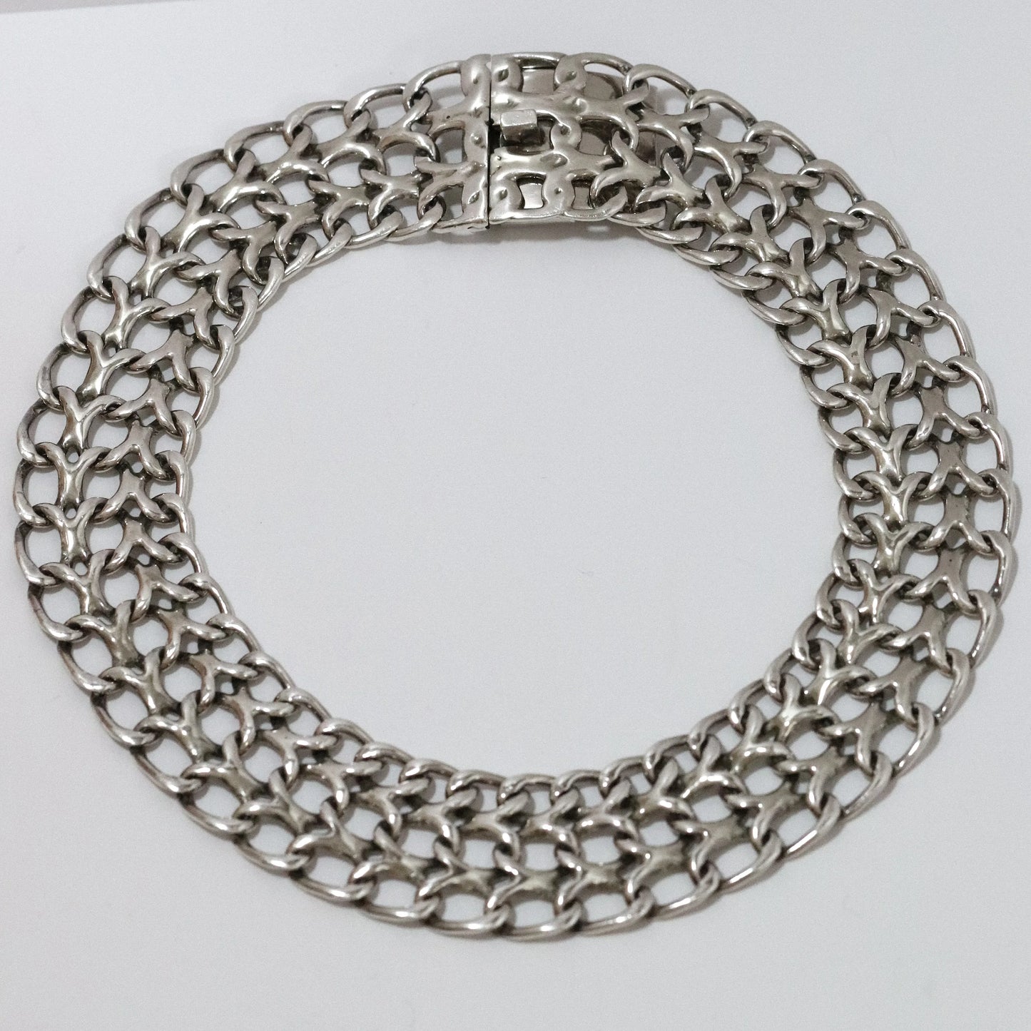 SOLD OUT: Vintage Rodolfo Espinoza Jewelry | Open Double Curb Necklace Mexico - Carmel Fine Silver Jewelry