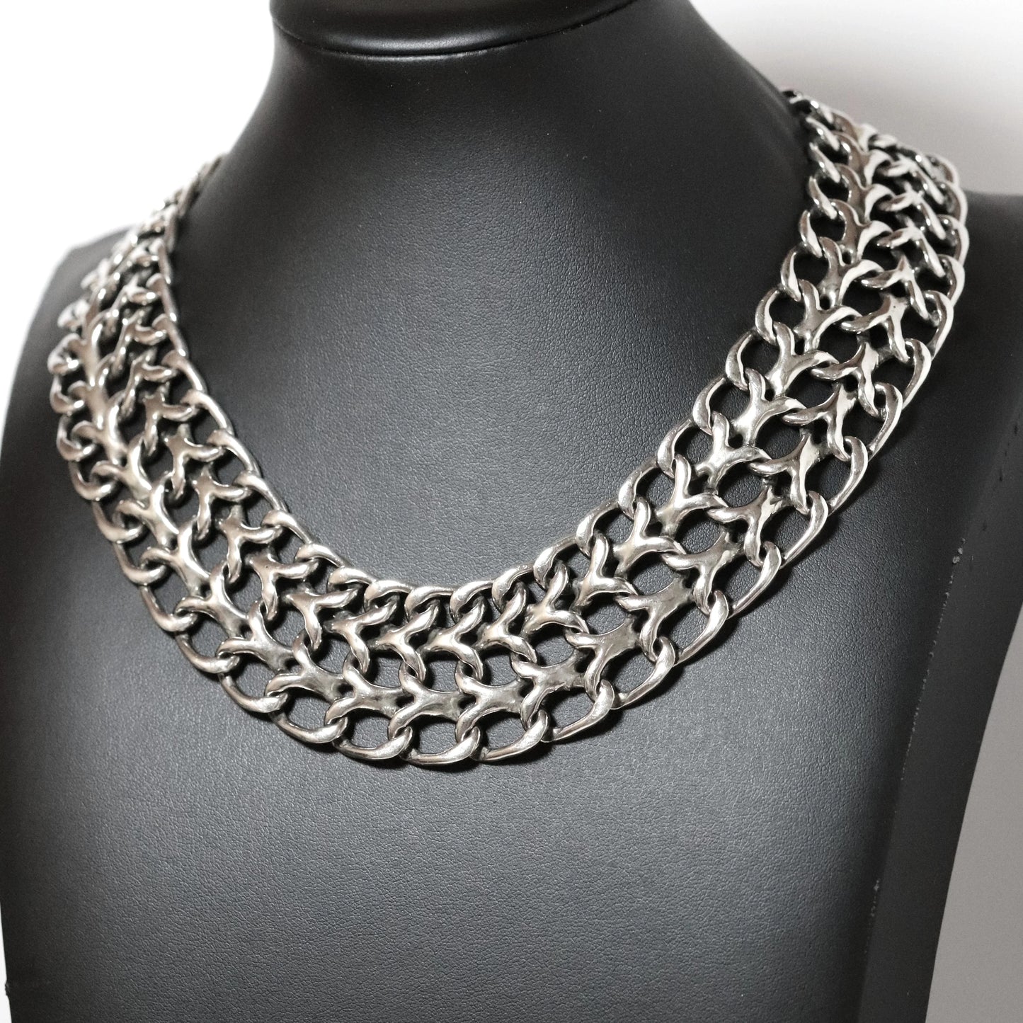 SOLD OUT: Vintage Rodolfo Espinoza Jewelry | Open Double Curb Necklace Mexico - Carmel Fine Silver Jewelry