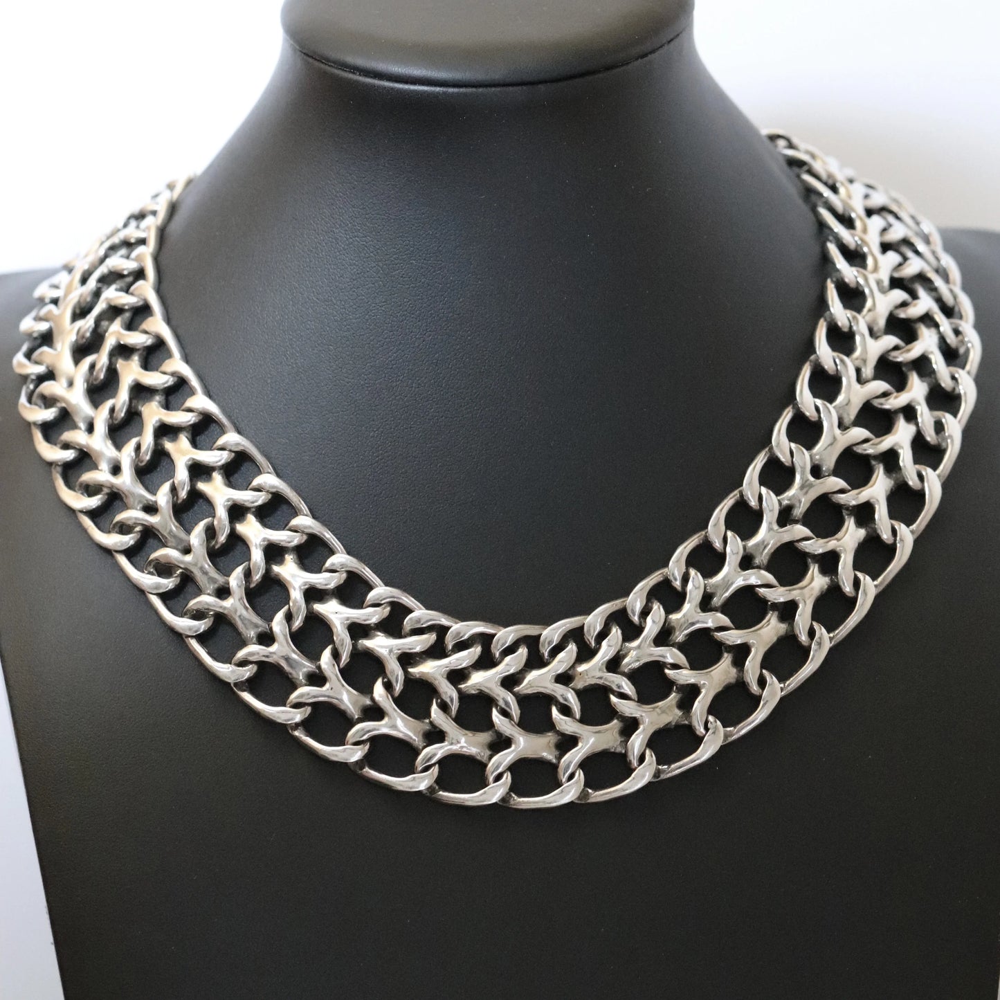 SOLD OUT: Vintage Rodolfo Espinoza Jewelry | Open Double Curb Necklace Mexico - Carmel Fine Silver Jewelry
