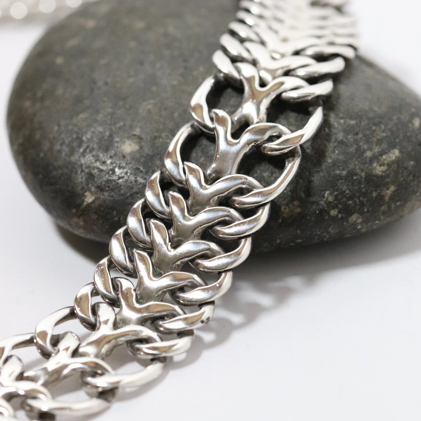 SOLD OUT: Vintage Rodolfo Espinoza Jewelry | Open Link Double Curb Necklace REH TE-06 Mexico - Carmel Fine Silver Jewelry