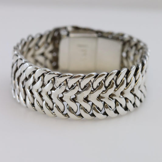 SOLD OUT: Vintage Rodolfo Espinoza Taxco Silver Mexican Jewelry | Double Curb Link Bracelet - Carmel FSJ