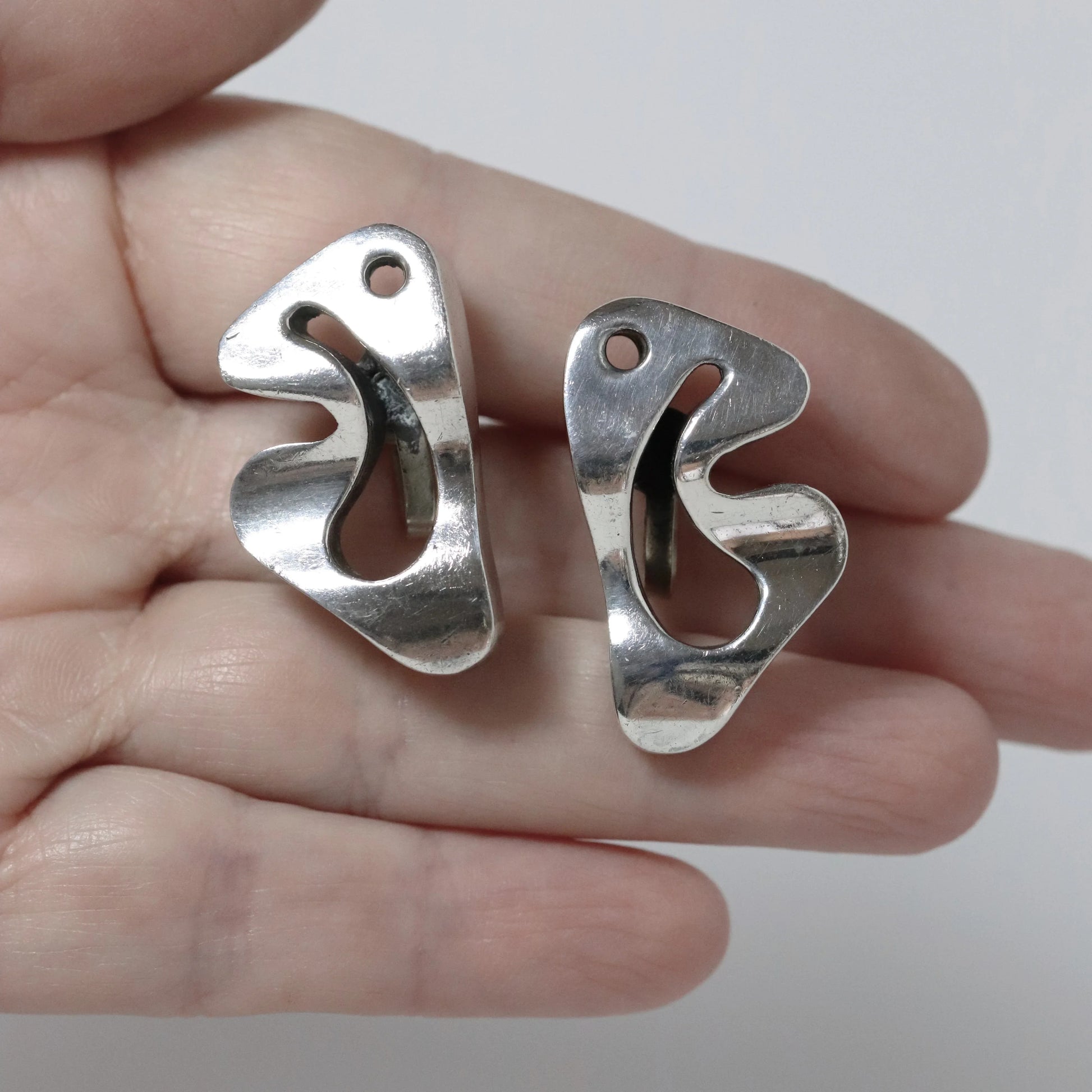 SOLD OUT: Vintage Salvador Teran Jewelry | Abstract Modernist Earrings 150 Mexico - Carmel Fine Silver Jewelry