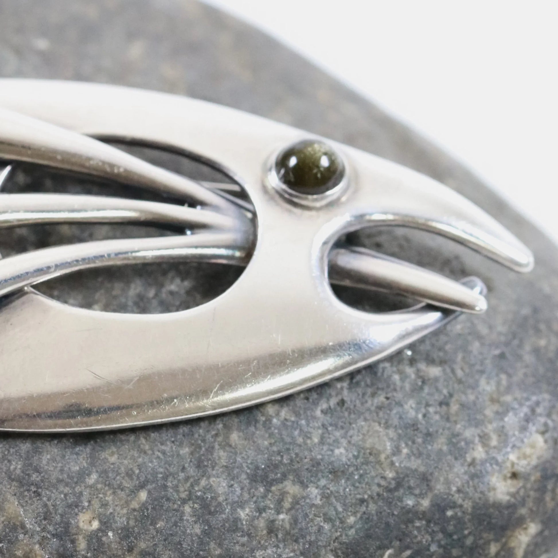 SOLD OUT: Vintage Sigi Pineda Taxco Jewelry | Abstract Obsidian Fish Brooch - Carmel Fine Silver Jewelry