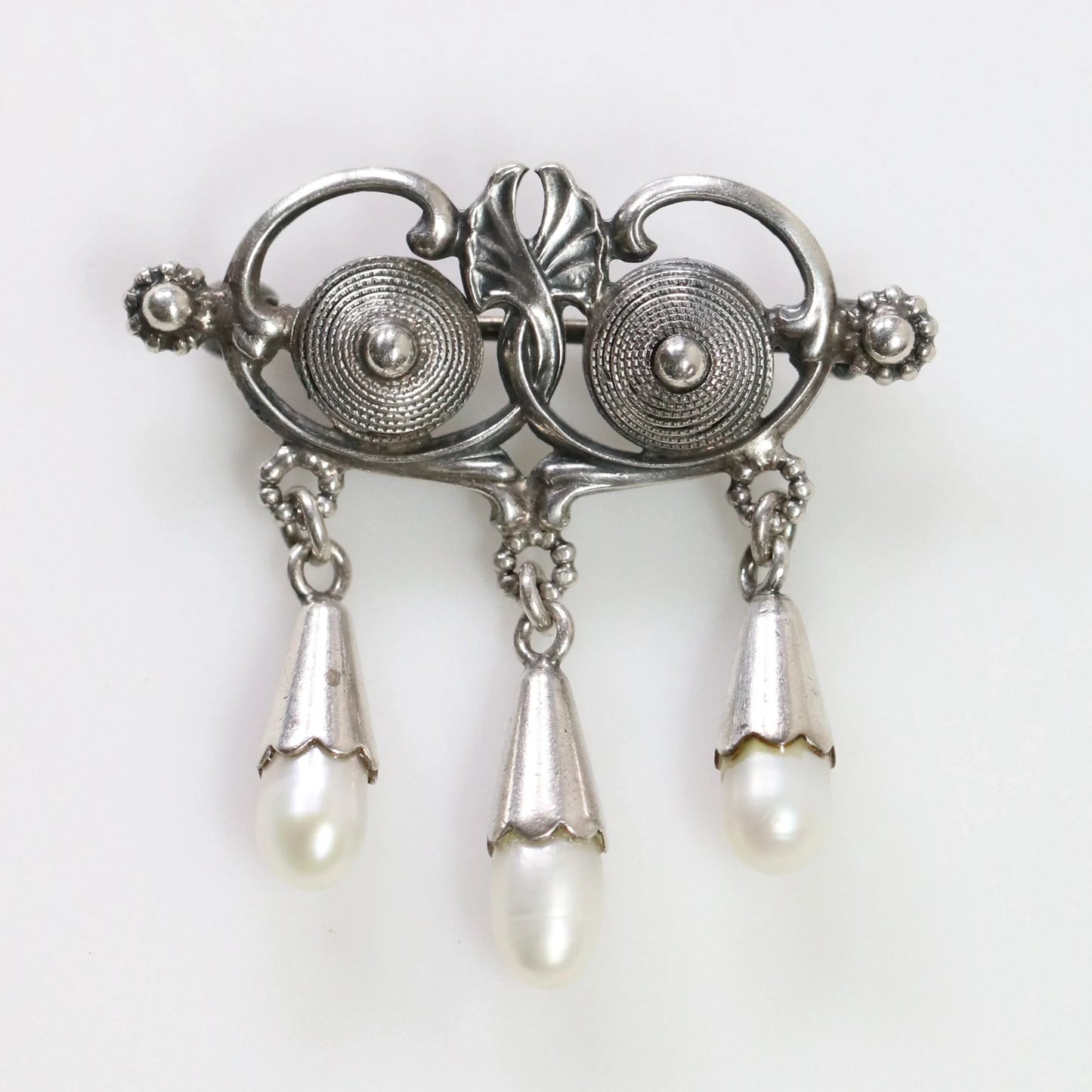 SOLD OUT: Vintage Silver Jewelry | Art Nouveau Seed Pearl Brooch - Carmel Fine Silver Jewelry