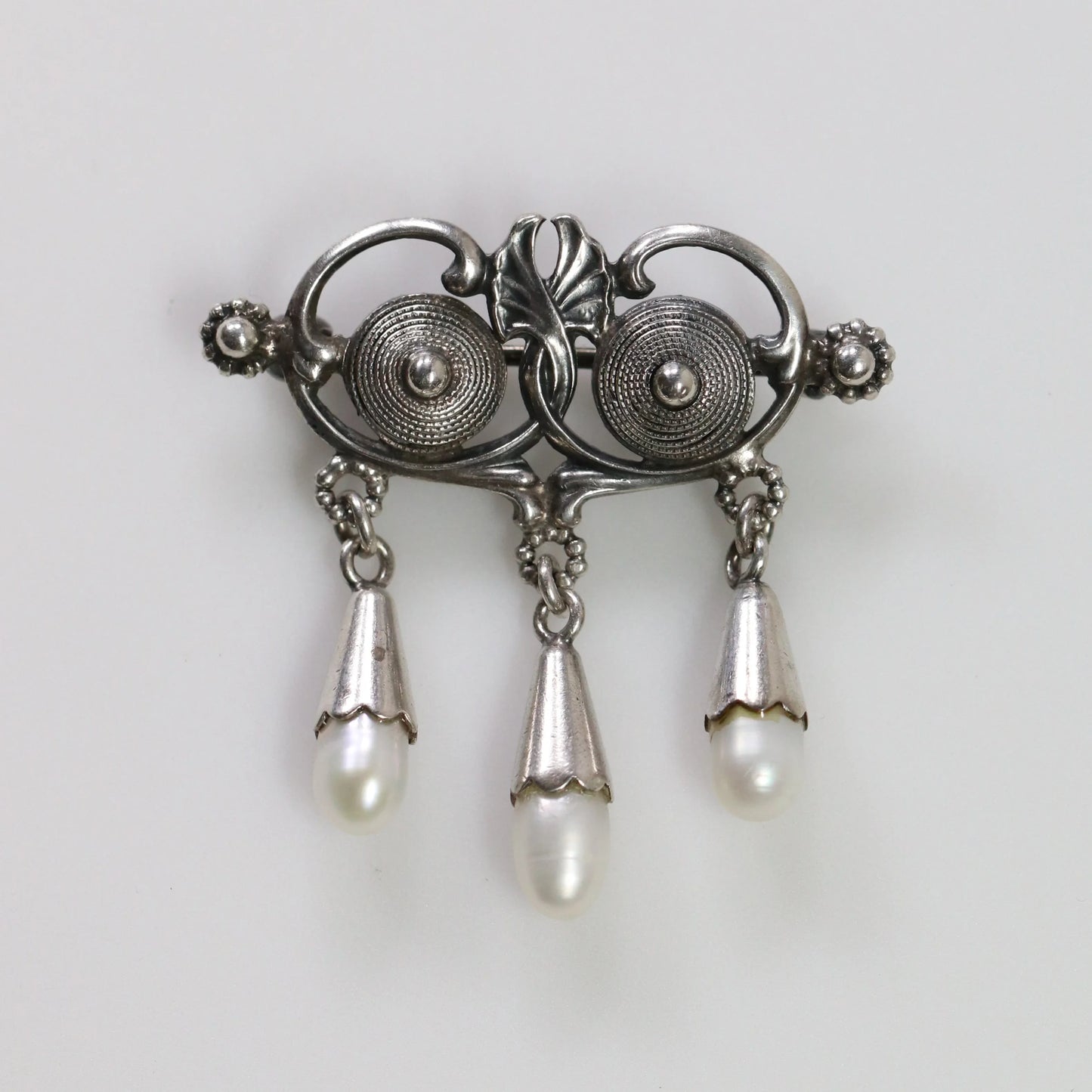 SOLD OUT: Vintage Silver Jewelry | Art Nouveau Seed Pearl Brooch - Carmel Fine Silver Jewelry