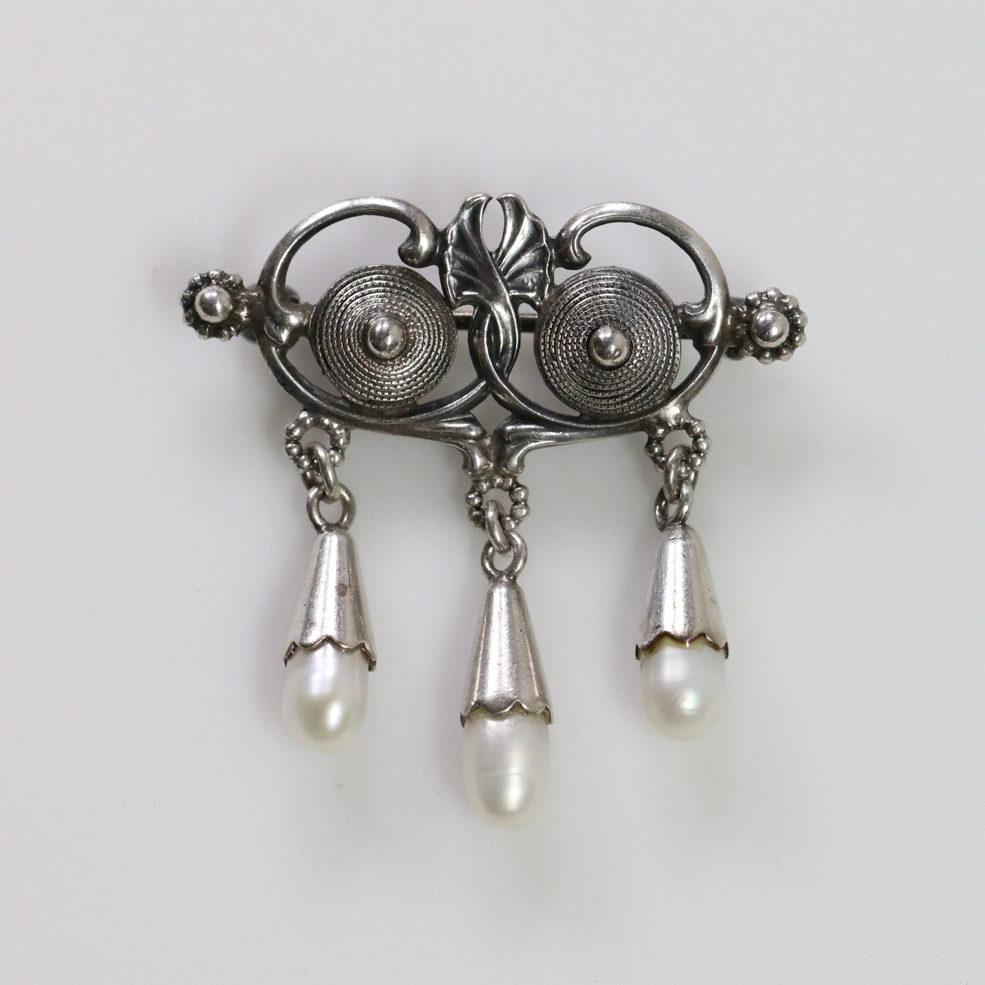 SOLD OUT: Vintage Silver Jewelry | Art Nouveau Seed Pearl Brooch - Carmel Fine Silver Jewelry