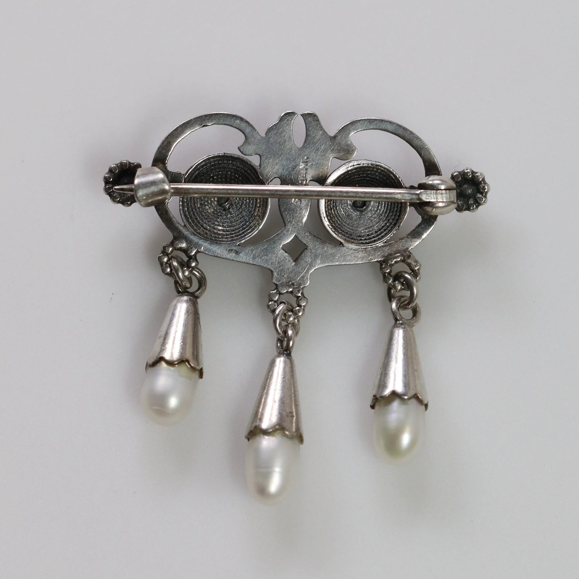 SOLD OUT: Vintage Silver Jewelry | Art Nouveau Seed Pearl Brooch - Carmel Fine Silver Jewelry