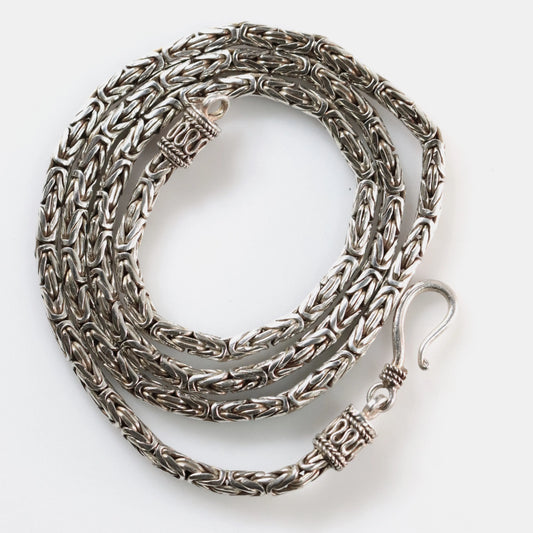 SOLD OUT: Vintage Silver Jewelry | Byzantine Chain Link Necklace 19.5" 3mm - Carmel FSJ