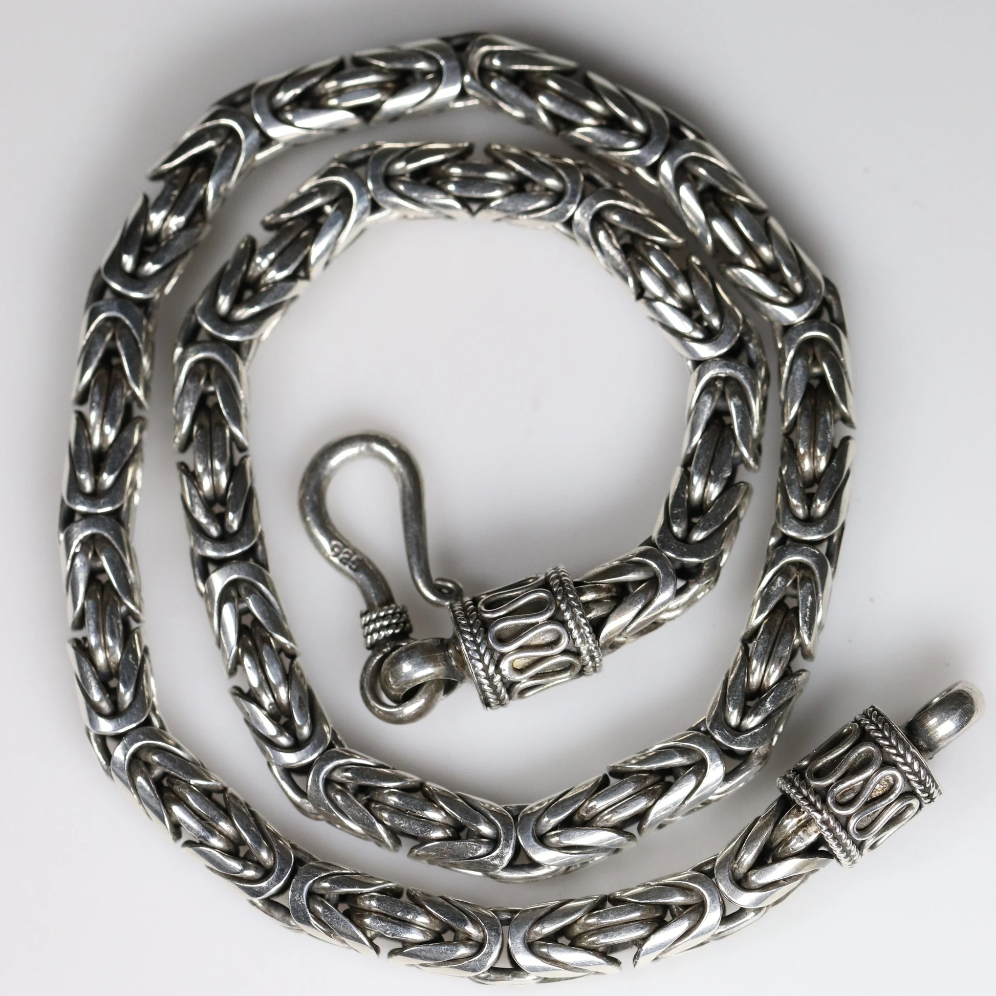 SOLD OUT: Vintage Silver Jewelry | Heavy Byzantine Link Chain Necklace - Carmel Fine Silver Jewelry