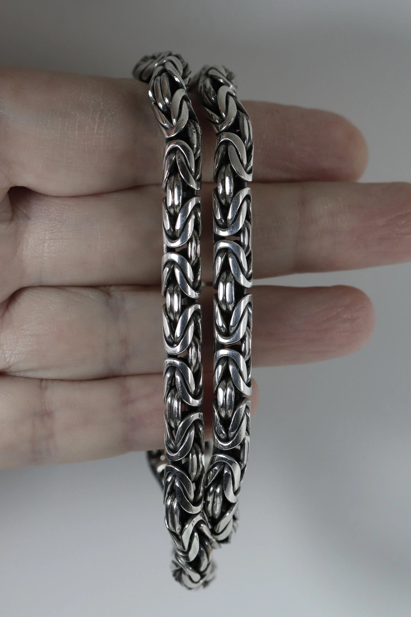 SOLD OUT: Vintage Silver Jewelry | Heavy Byzantine Link Chain Necklace - Carmel Fine Silver Jewelry