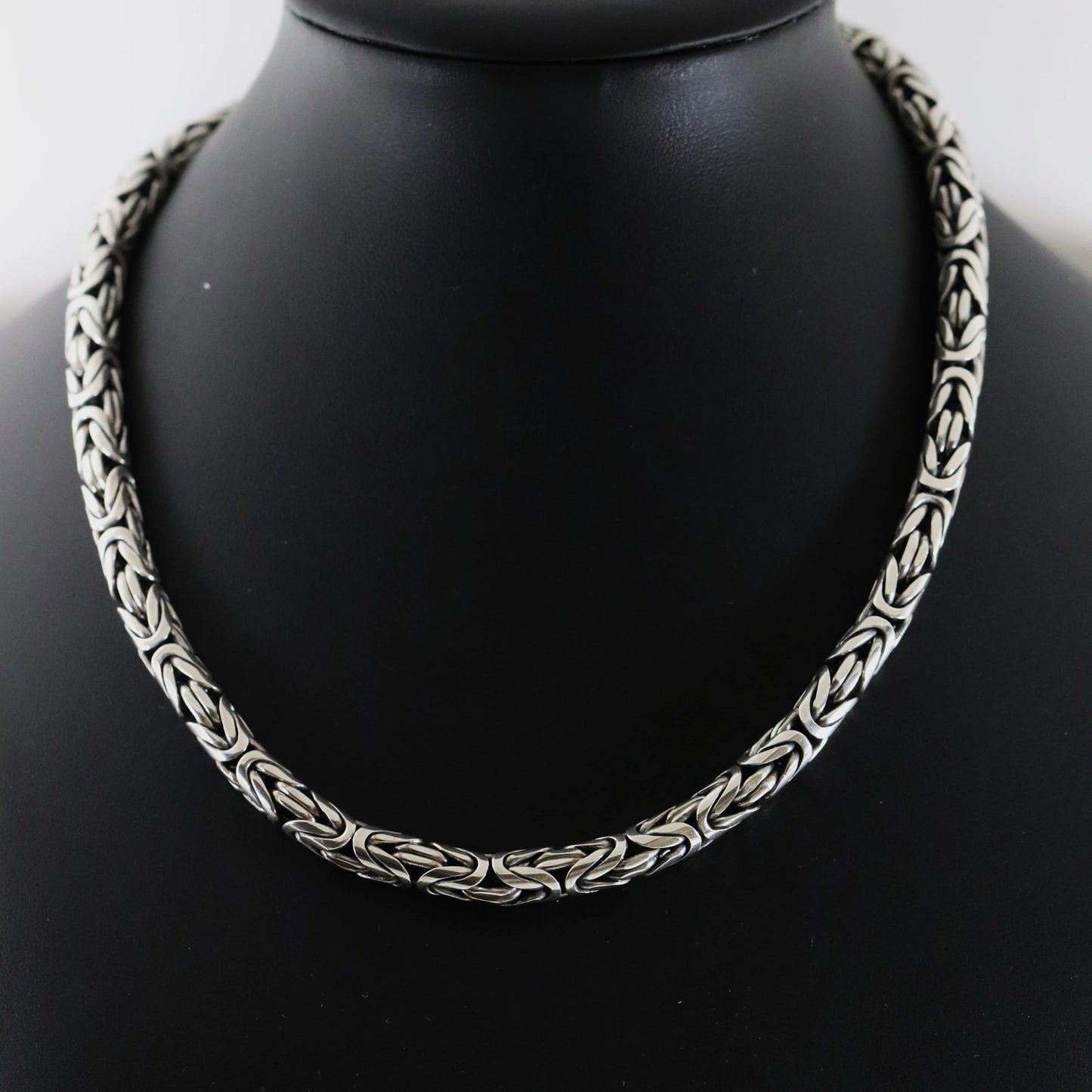 SOLD OUT: Vintage Silver Jewelry | Heavy Byzantine Link Chain Necklace - Carmel Fine Silver Jewelry