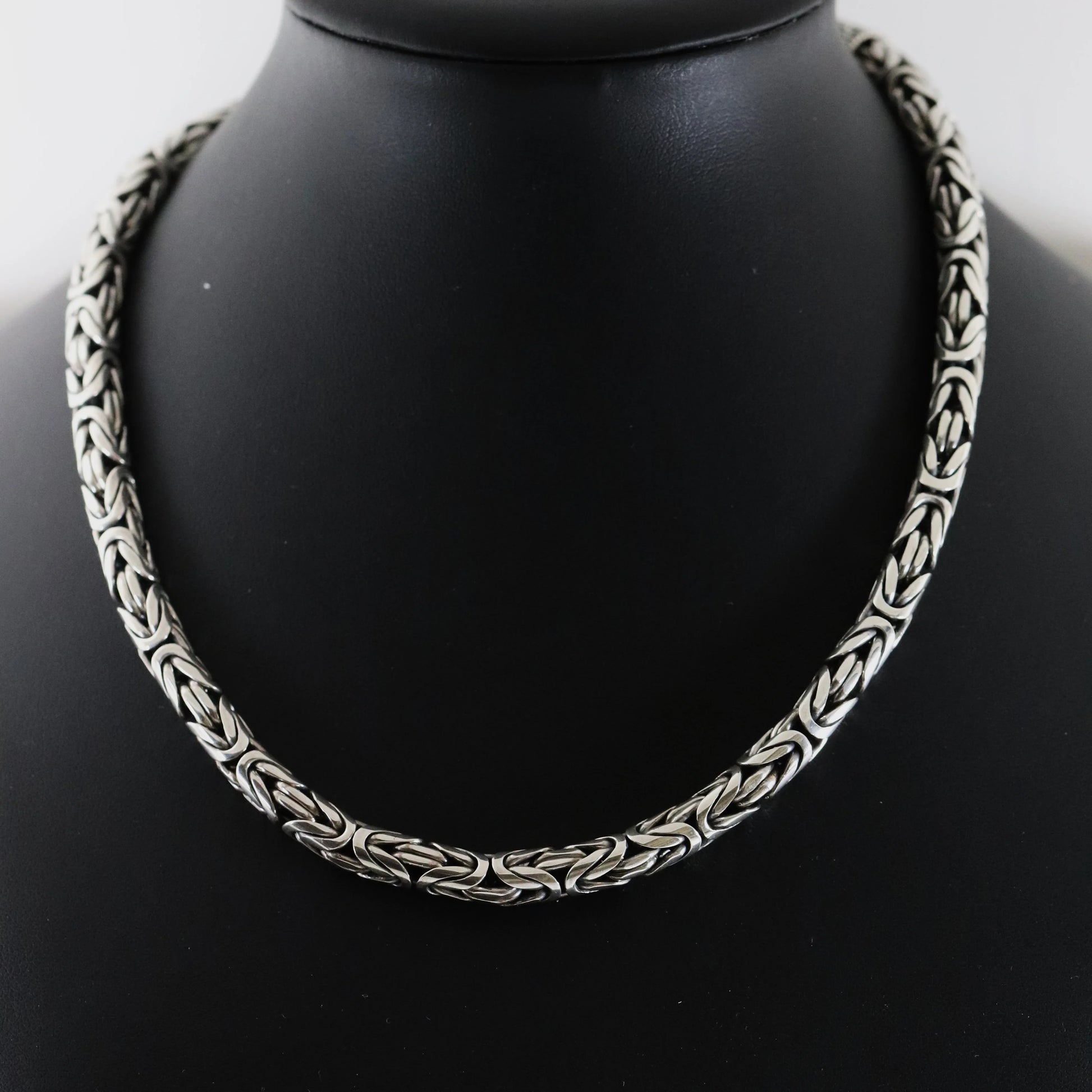 SOLD OUT: Vintage Silver Jewelry | Heavy Byzantine Link Chain Necklace - Carmel Fine Silver Jewelry