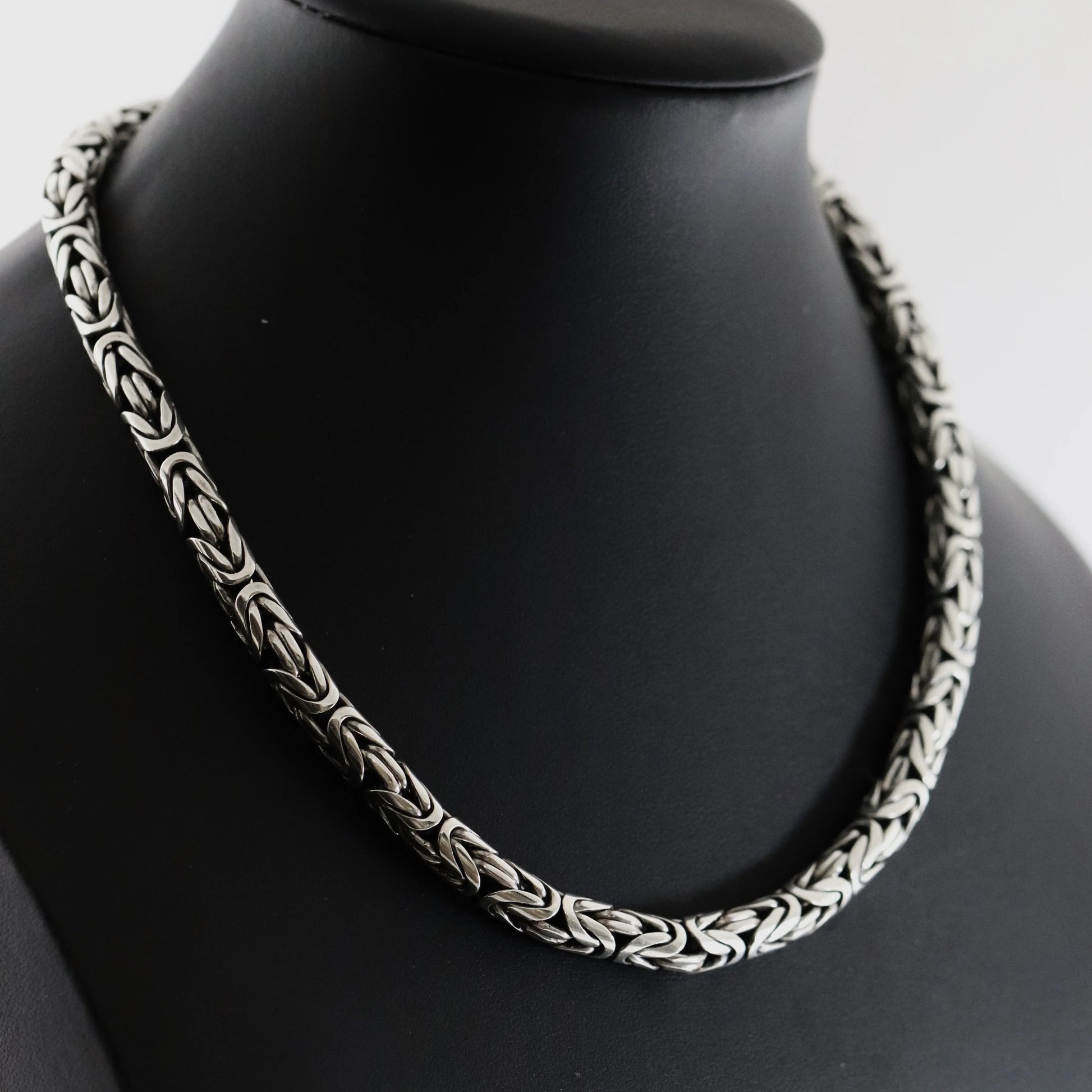SOLD OUT: Vintage Silver Jewelry | Heavy Byzantine Link Chain Necklace - Carmel Fine Silver Jewelry