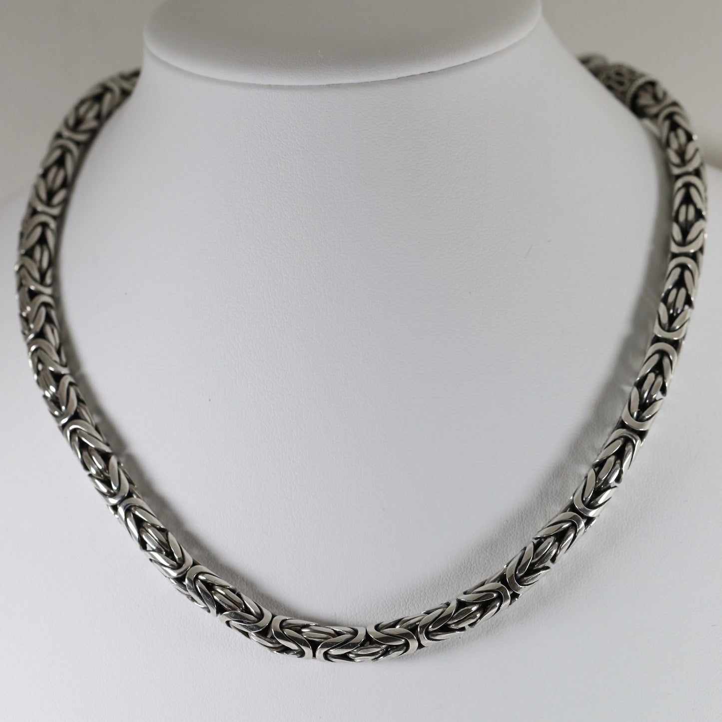 SOLD OUT: Vintage Silver Jewelry | Heavy Byzantine Link Chain Necklace - Carmel Fine Silver Jewelry
