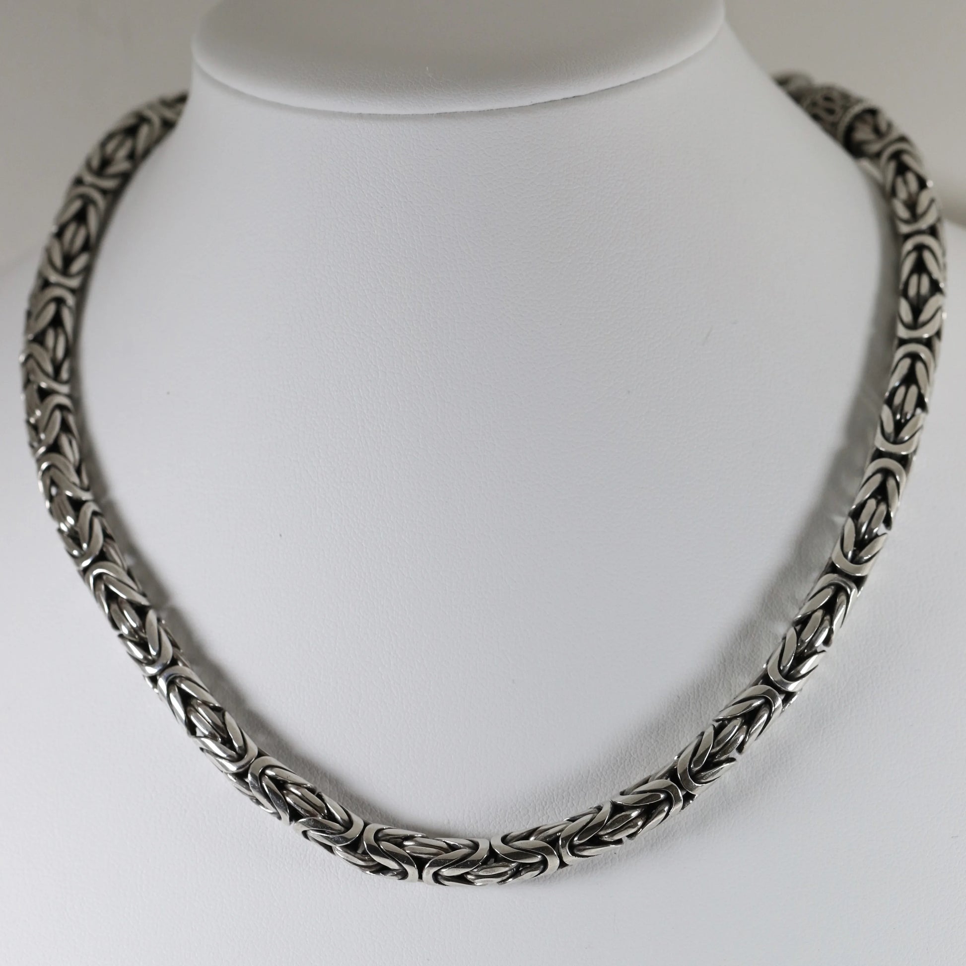 SOLD OUT: Vintage Silver Jewelry | Heavy Byzantine Link Chain Necklace - Carmel Fine Silver Jewelry