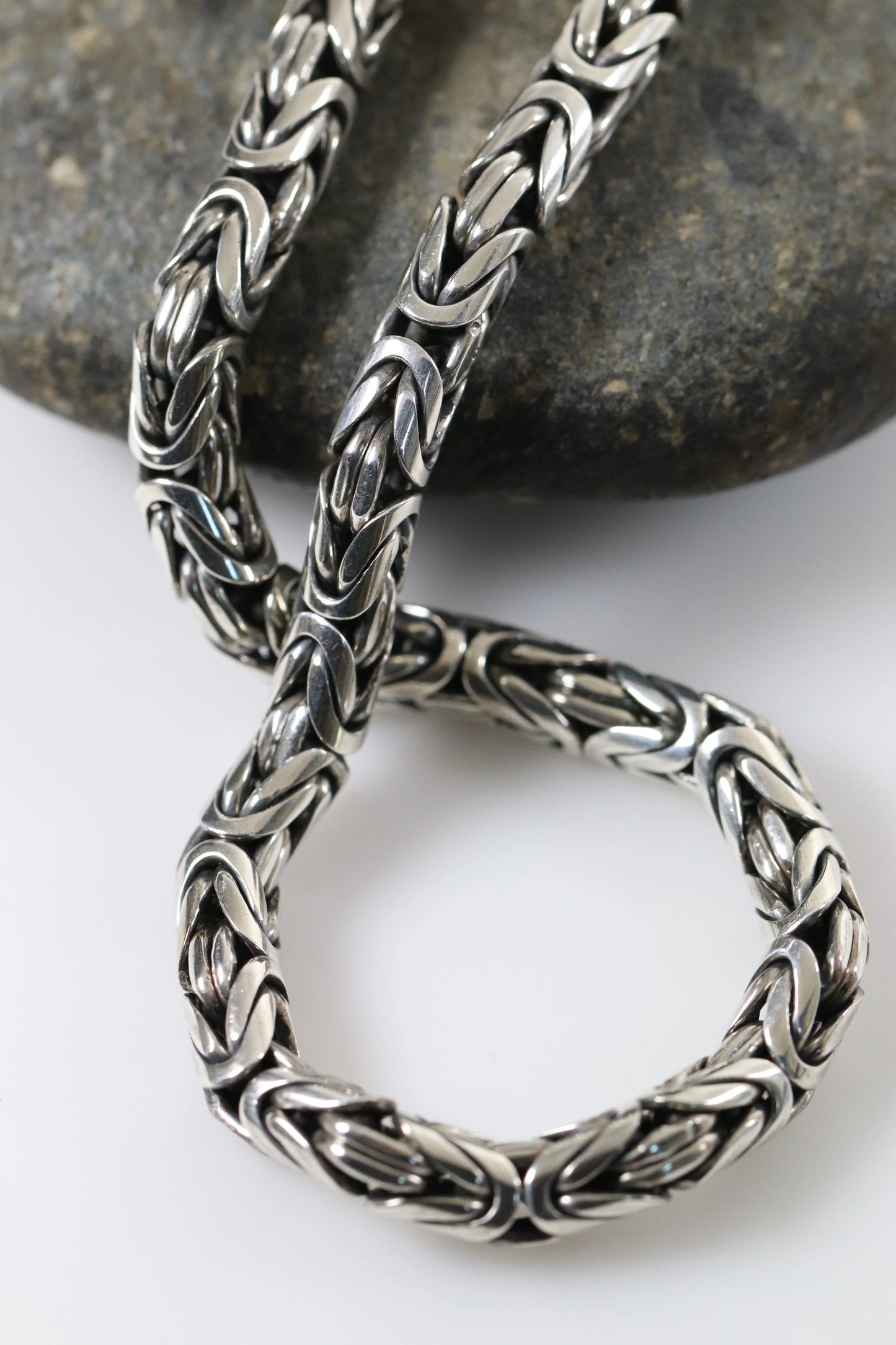SOLD OUT: Vintage Silver Jewelry | Heavy Byzantine Link Chain Necklace - Carmel Fine Silver Jewelry