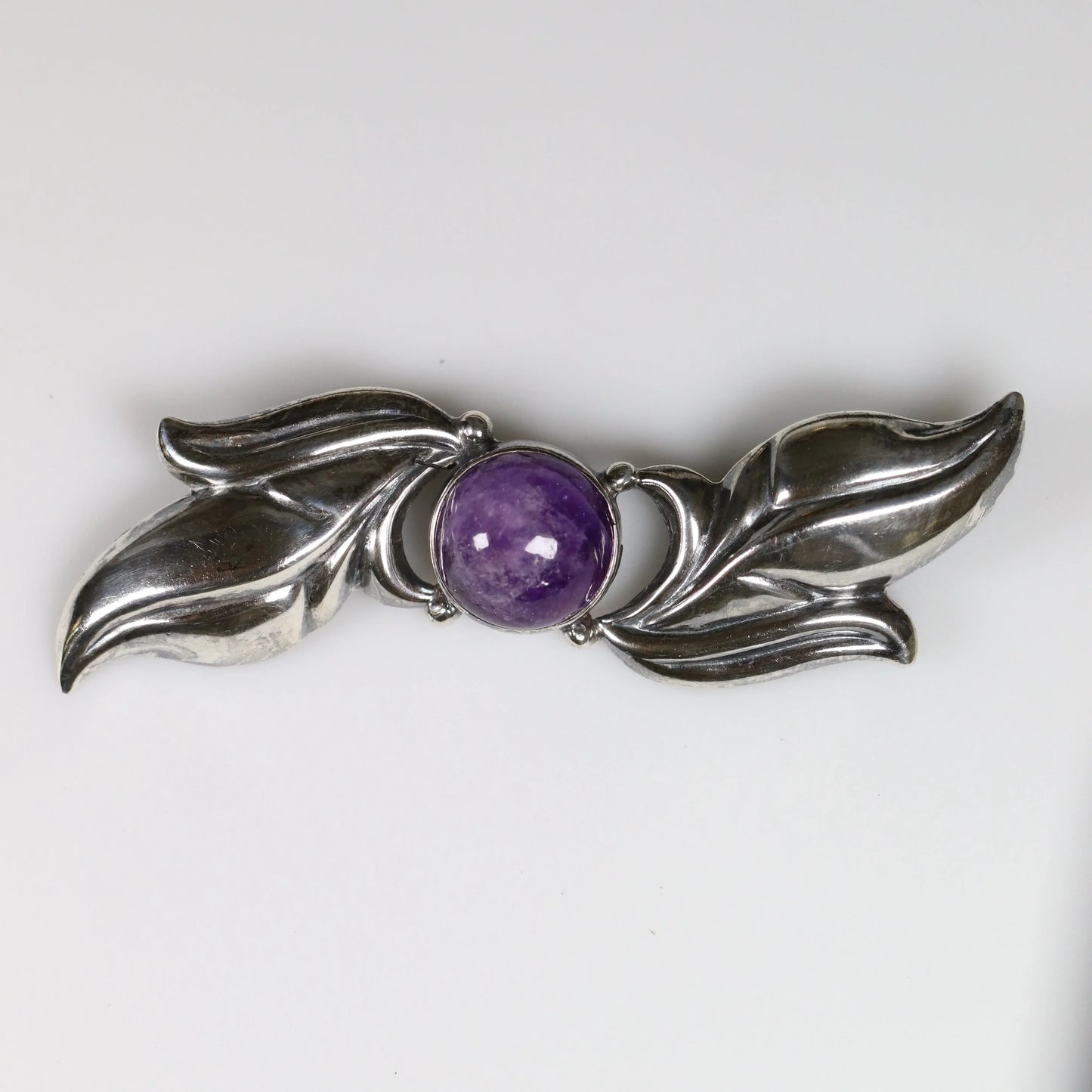 SOLD OUT: Vintage Silver Mexican Jewelry | Amethyst Floral Brooch - Carmel Fine Silver Jewelry