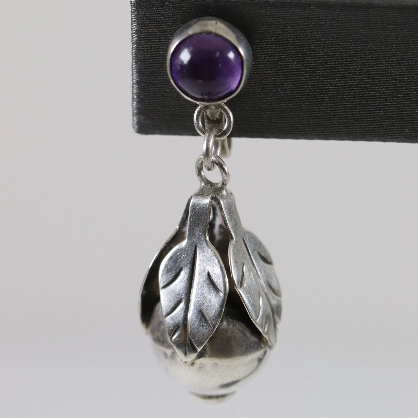 SOLD OUT: Vintage Silver Mexican Jewelry | Early Amethyst Handcrafted Earrings - Carmel Fine Silver Jewelry