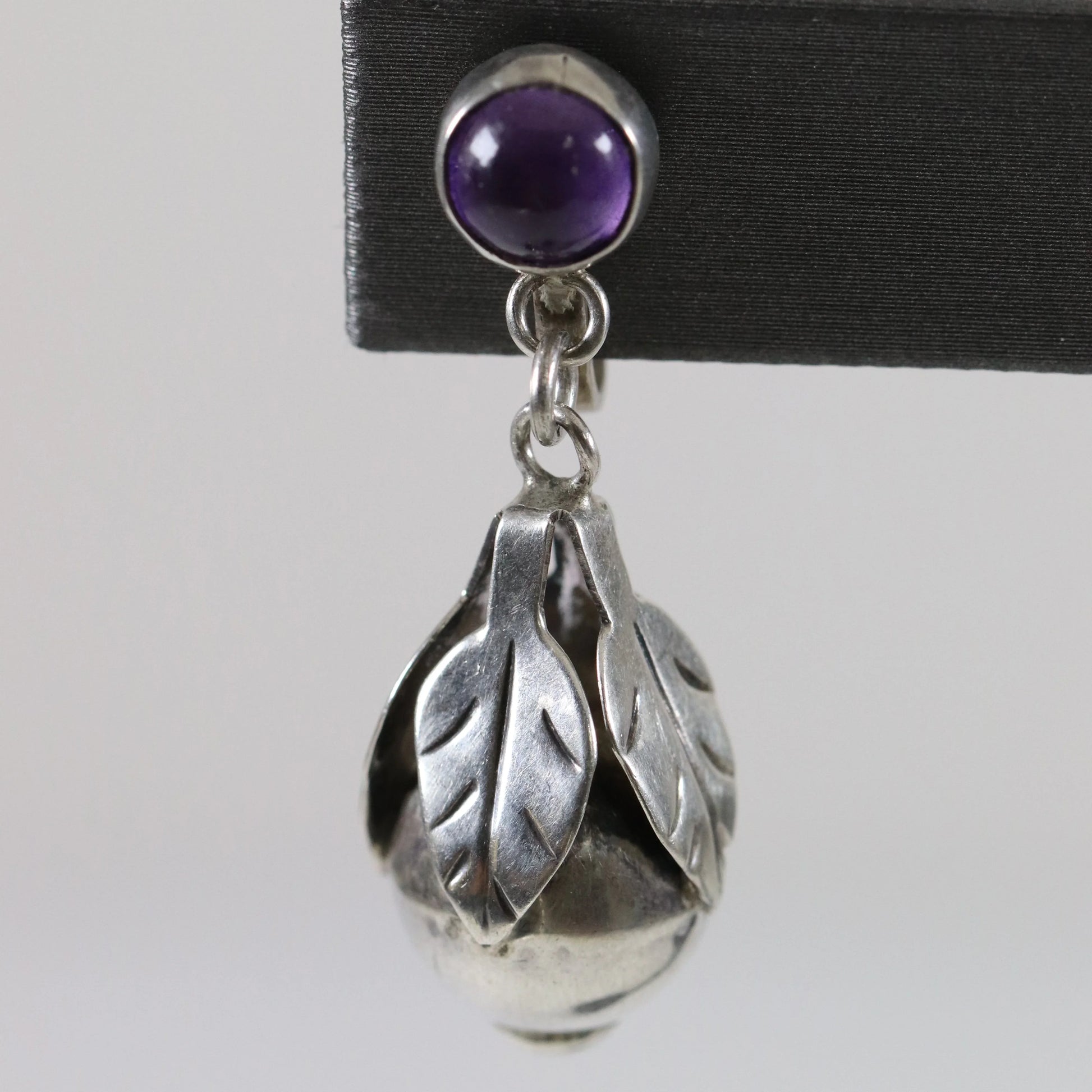 SOLD OUT: Vintage Silver Mexican Jewelry | Early Amethyst Handcrafted Earrings - Carmel Fine Silver Jewelry