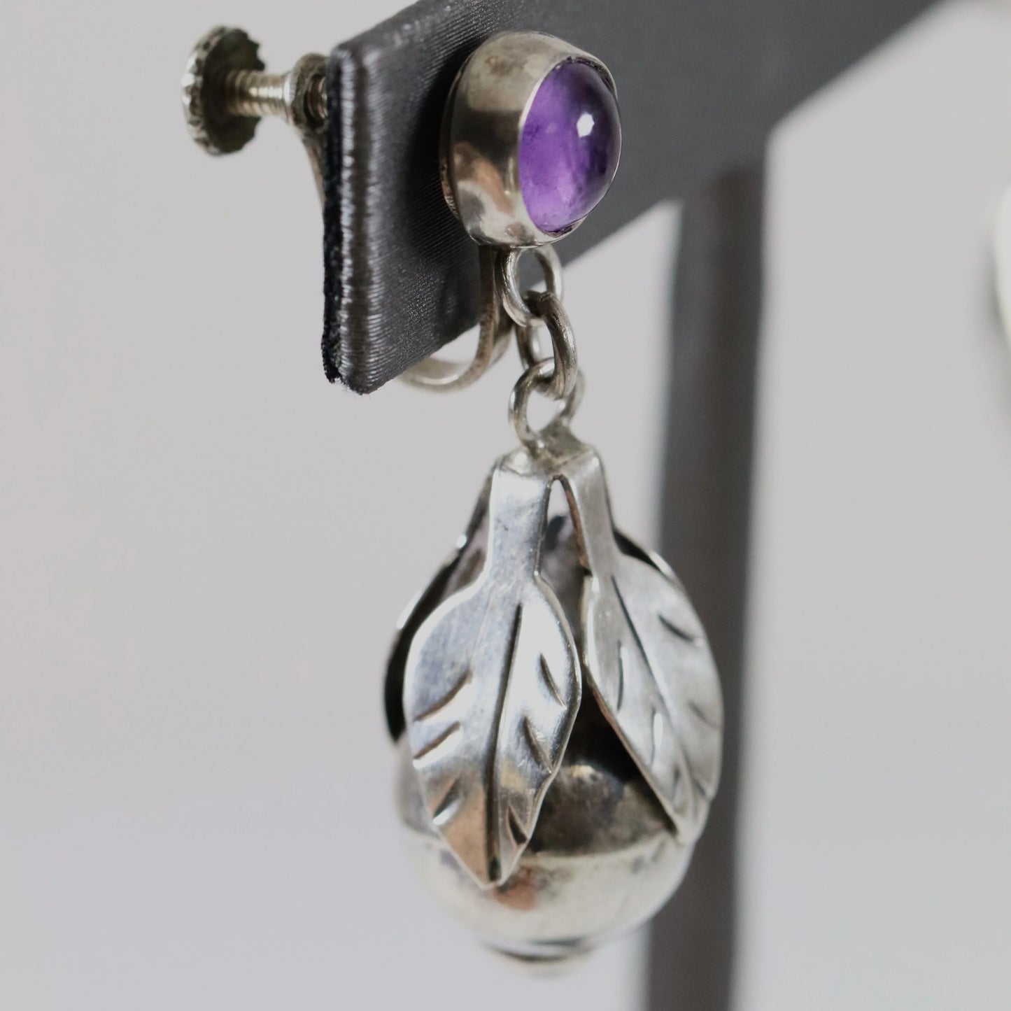 SOLD OUT: Vintage Silver Mexican Jewelry | Early Amethyst Handcrafted Earrings - Carmel Fine Silver Jewelry