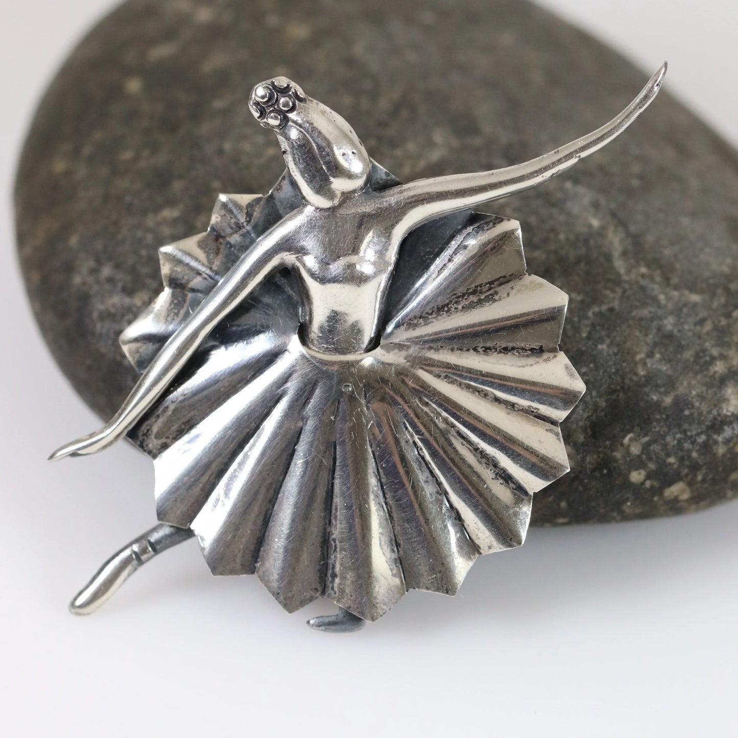 SOLD OUT: Vintage Silver Mexican Jewelry | Margot de Taxco Style Ballerina Brooch - Carmel Fine Silver Jewelry