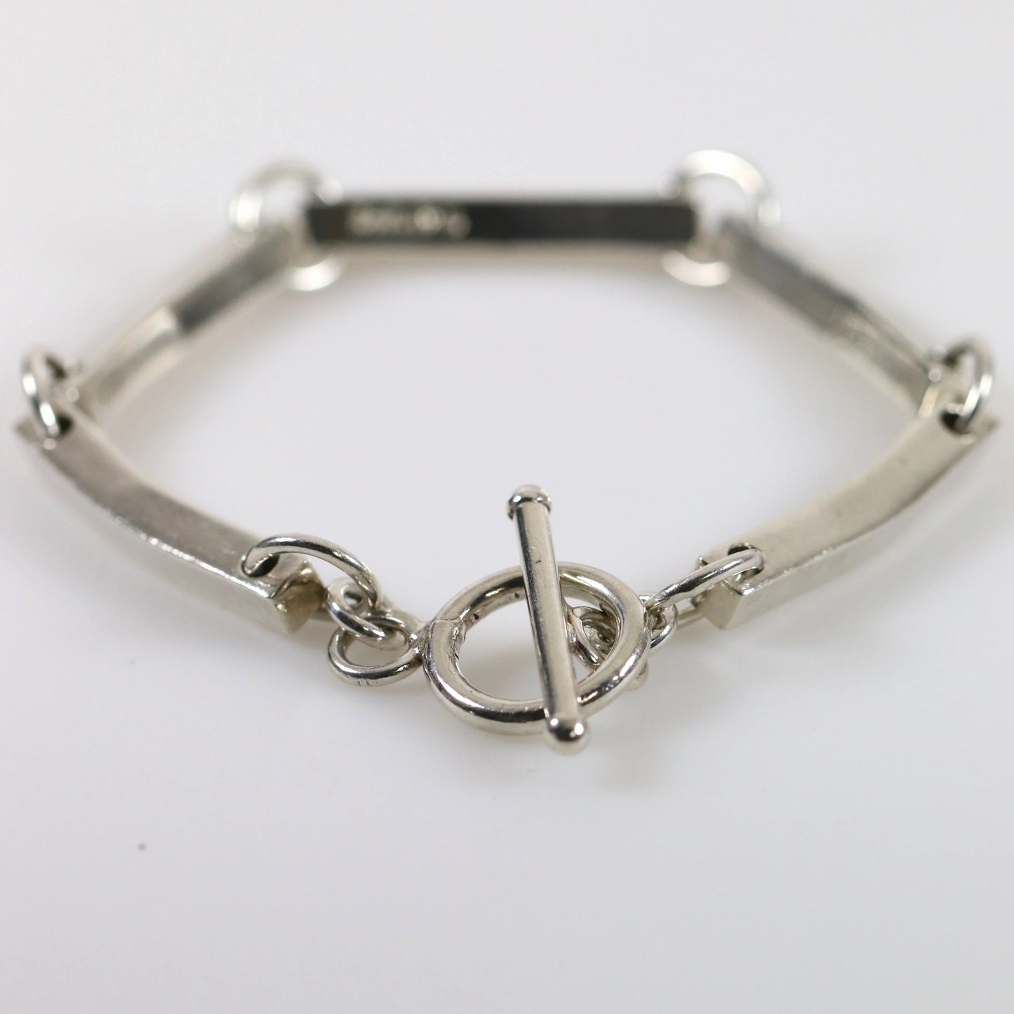 SOLD OUT: Vintage Silver Mexican Jewelry | Modernist Bar Link Toggle Bracelet - Carmel Fine Silver Jewelry