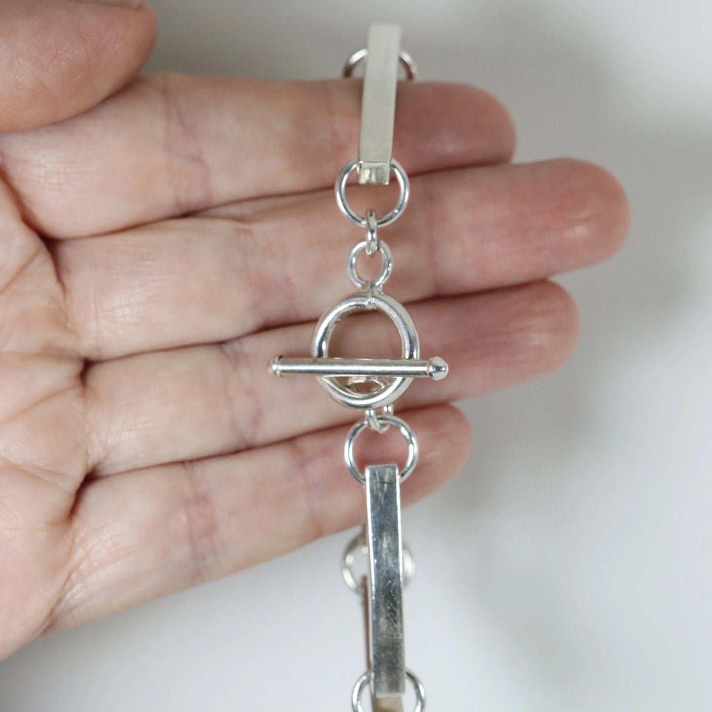 SOLD OUT: Vintage Silver Mexican Jewelry | Modernist Bar Link Toggle Bracelet - Carmel Fine Silver Jewelry