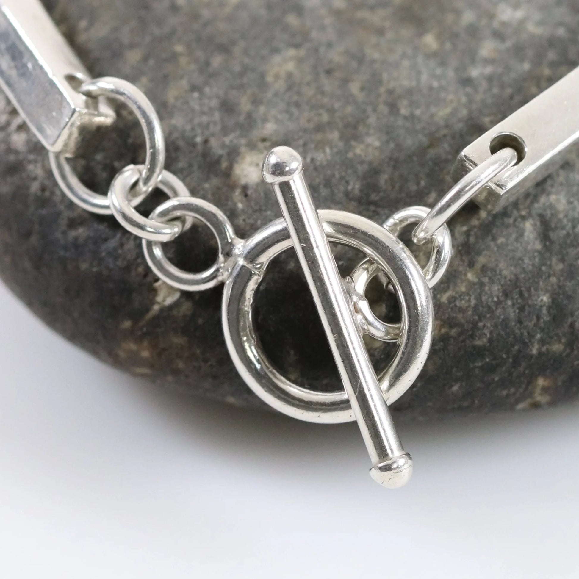 SOLD OUT: Vintage Silver Mexican Jewelry | Modernist Bar Link Toggle Bracelet - Carmel Fine Silver Jewelry