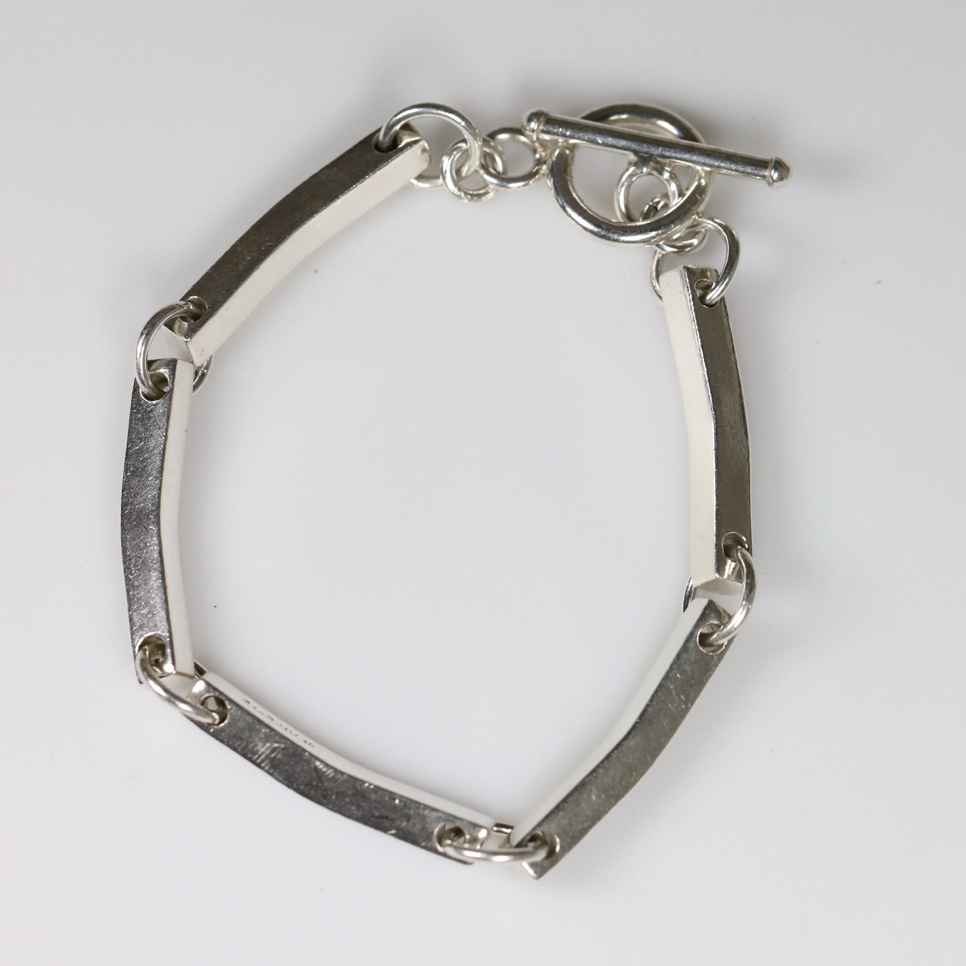 SOLD OUT: Vintage Silver Mexican Jewelry | Modernist Bar Link Toggle Bracelet - Carmel Fine Silver Jewelry
