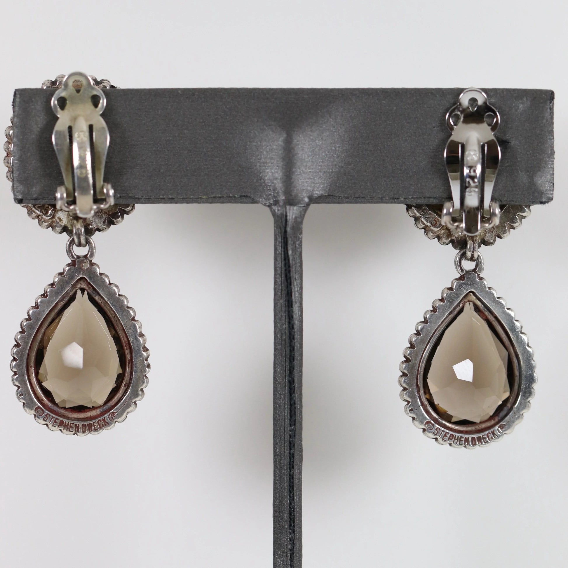 SOLD OUT: Vintage Stephen Dweck Jewelry | Bronze Warrior Smoky Quartz Earrings - Carmel Fine Silver Jewelry