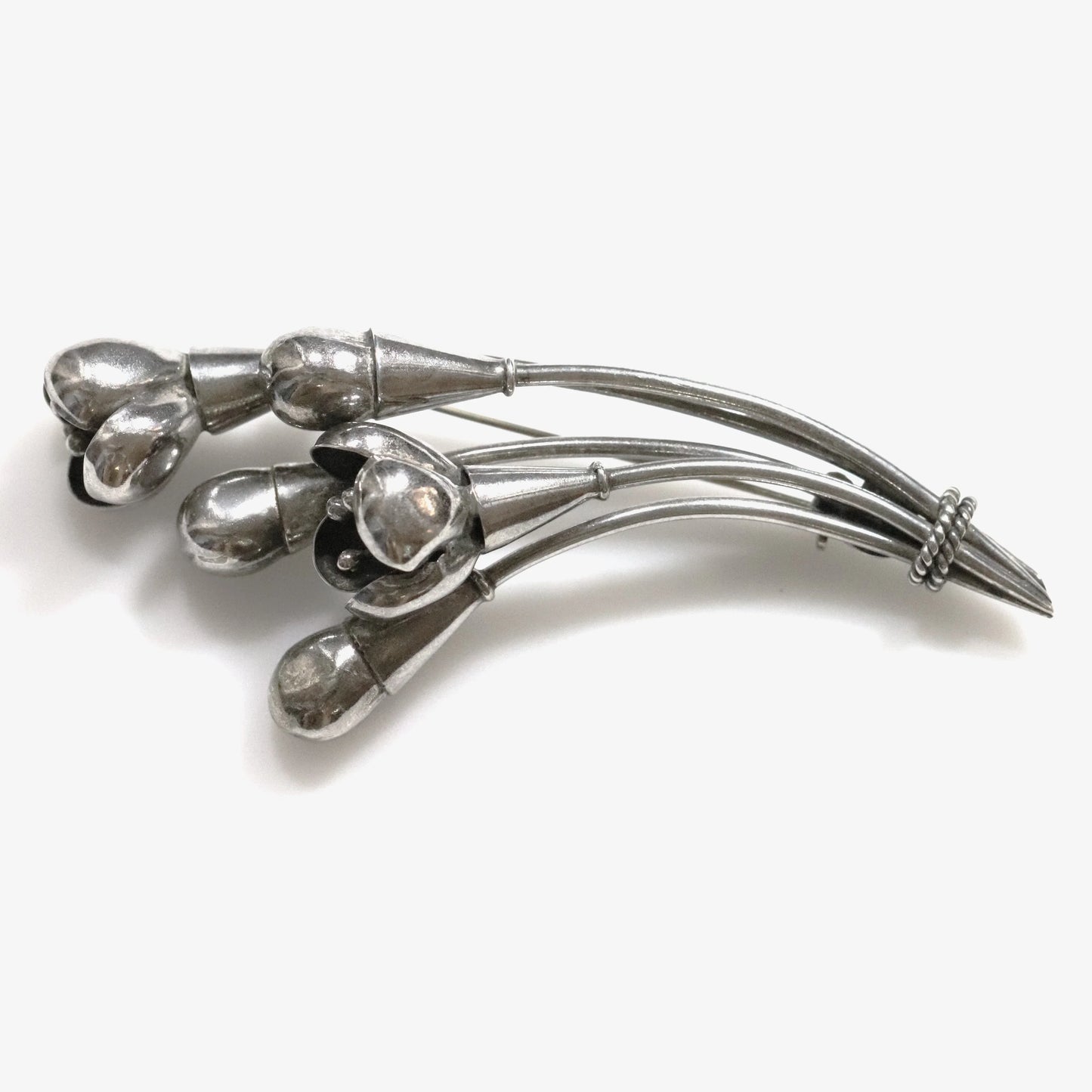 SOLD OUT: Vintage Taxco Antonio Pineda Jewelry | Large Handcrafted Budding Flower Brooch - Carmel Fine Silver Jewelry