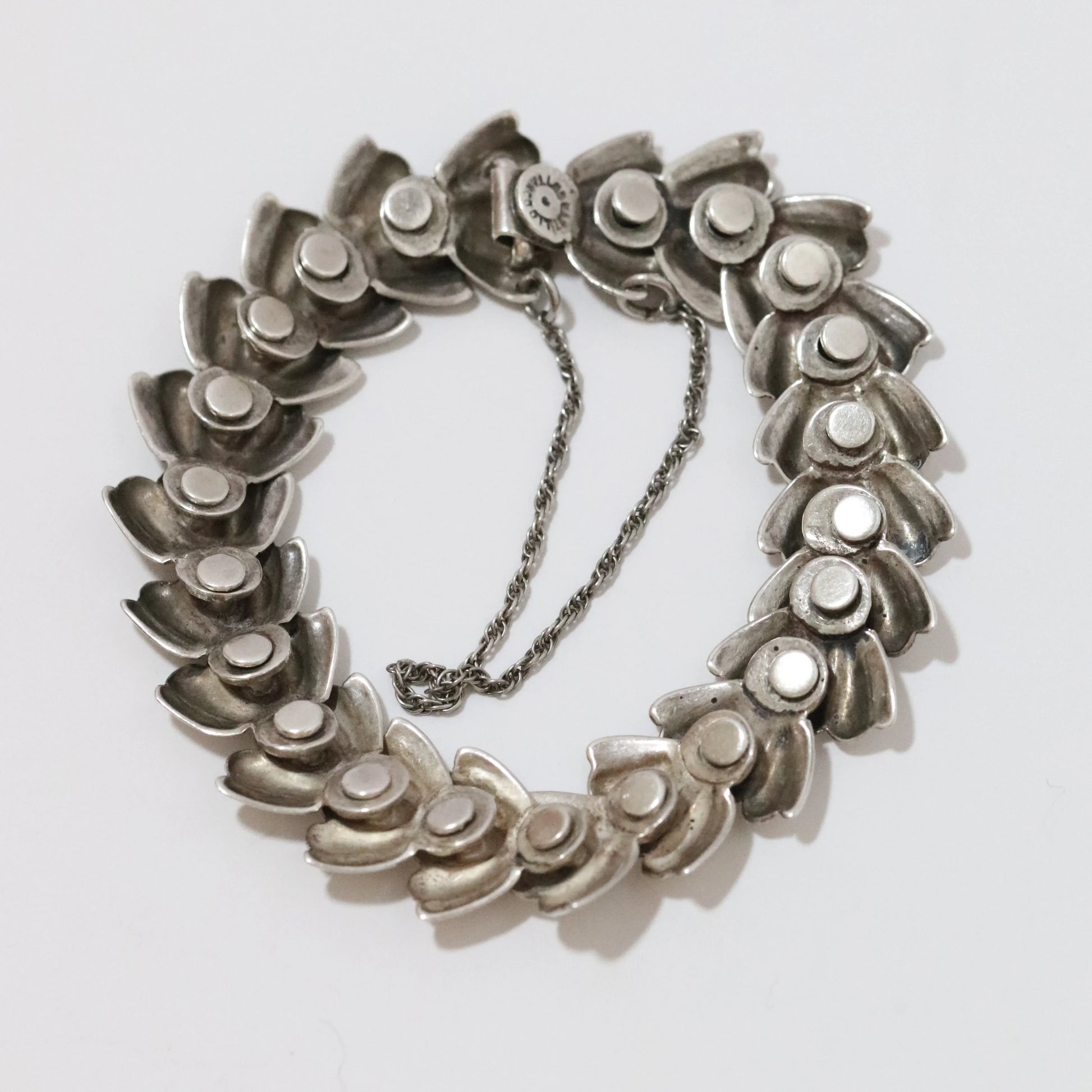 SOLD OUT: Vintage Taxco Los Castillo Jewelry | Silver Floral Panel Bracelet 168 Mexico - Carmel Fine Silver Jewelry