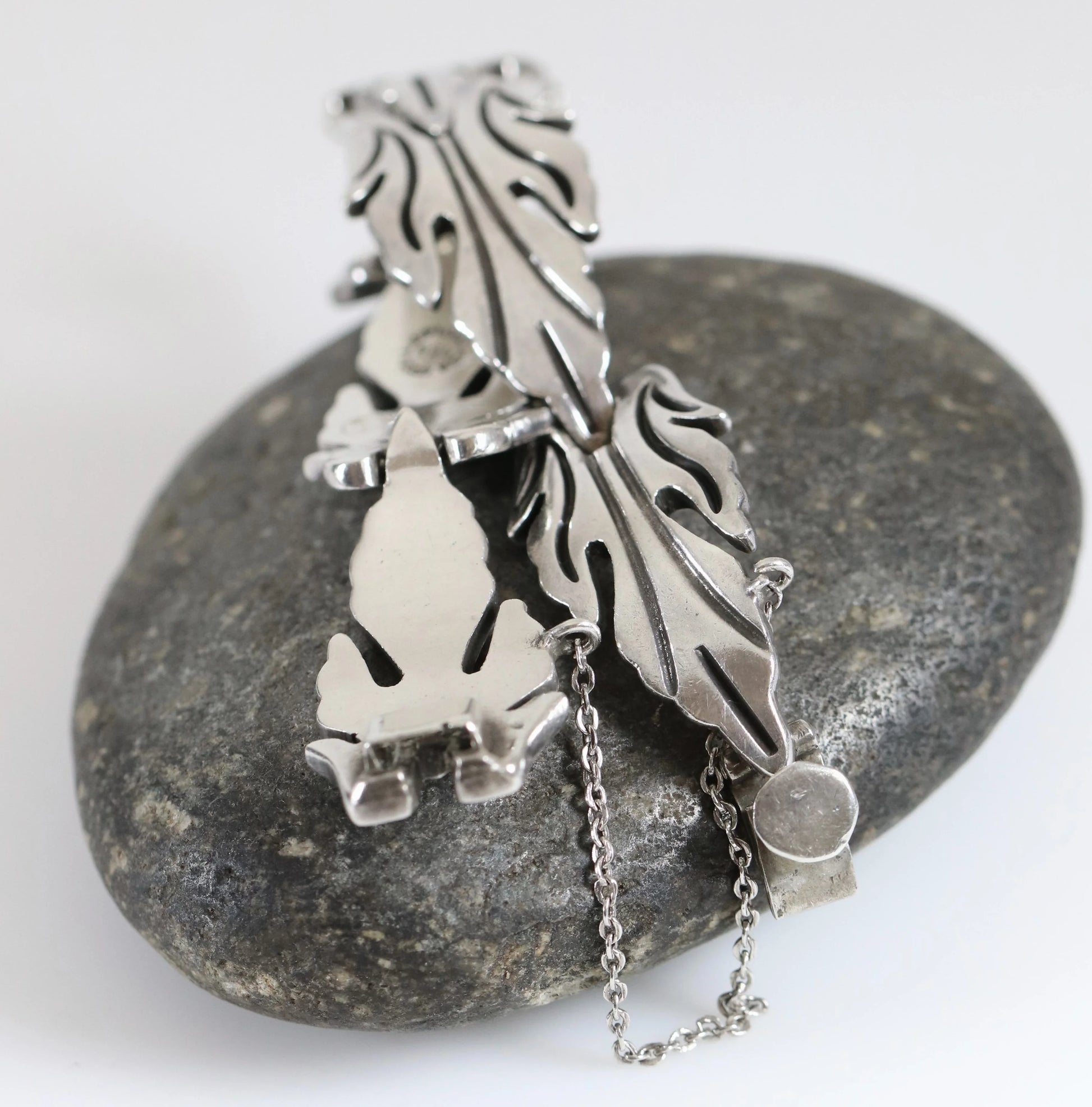 SOLD OUT: Vintage Taxco Silver Jewelry | J. Flores Foliate Panel Bracelet - Carmel Fine Silver Jewelry