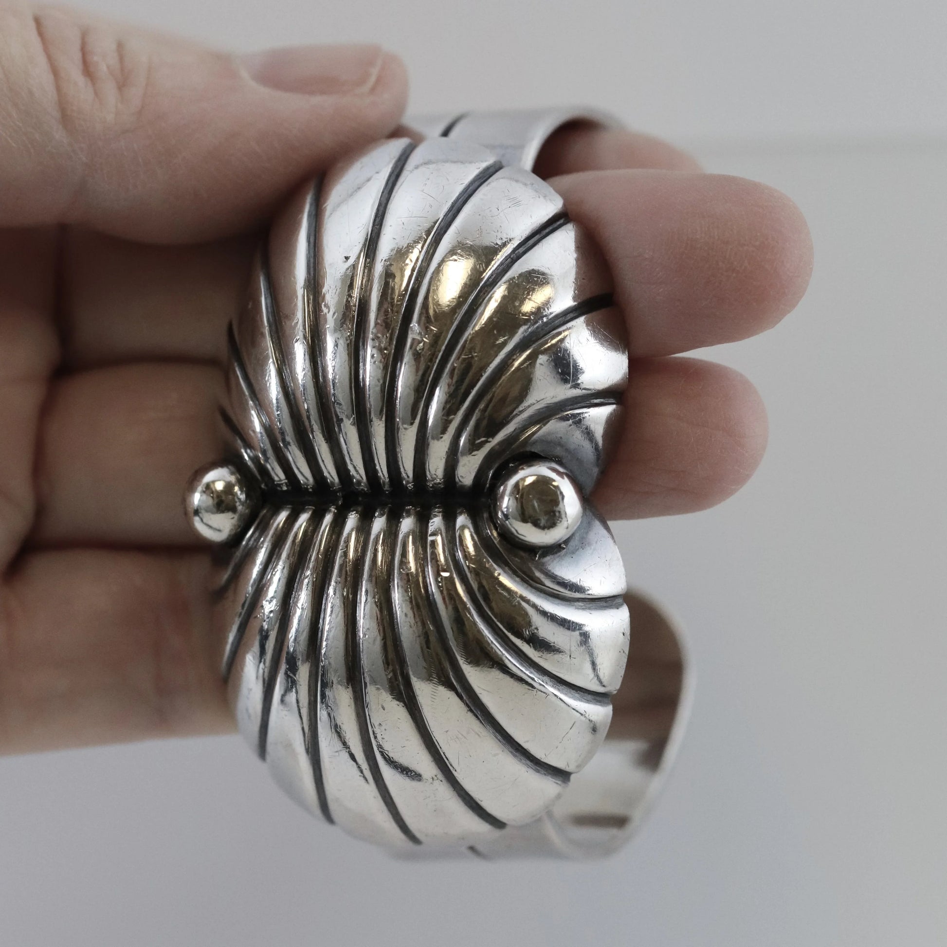SOLD OUT: Vintage Taxco Silver Jewelry | Raphael Dominguez Statement Bracelet - Carmel Fine Silver Jewelry