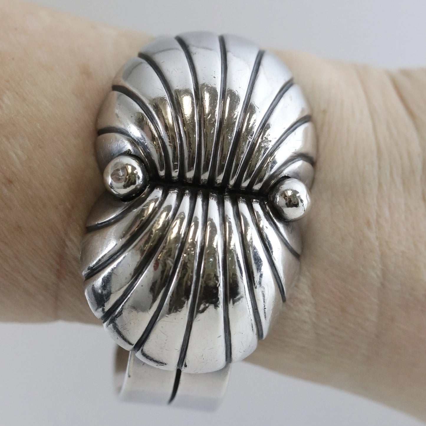 SOLD OUT: Vintage Taxco Silver Jewelry | Raphael Dominguez Statement Bracelet - Carmel Fine Silver Jewelry