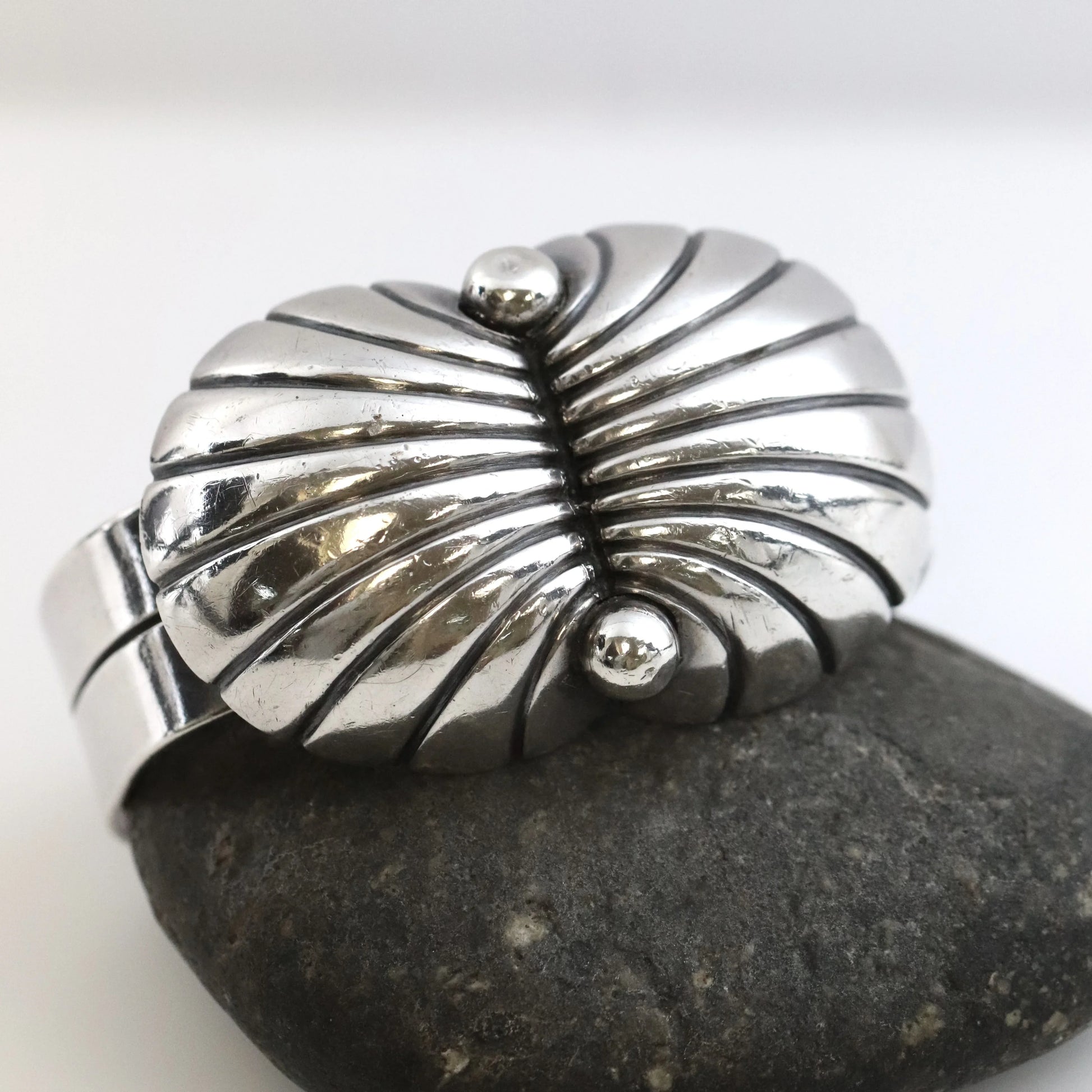 SOLD OUT: Vintage Taxco Silver Jewelry | Raphael Dominguez Statement Bracelet - Carmel Fine Silver Jewelry