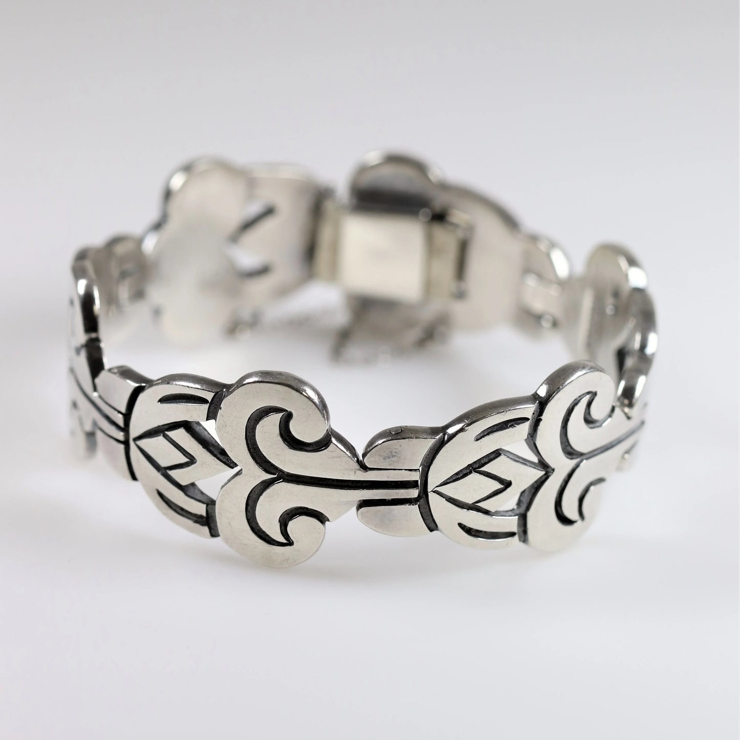 SOLD OUT: Vintage Taxco Silver Mexican Jewelry | A Munos Modernist Panel Bracelet - Carmel Fine Silver Jewelry