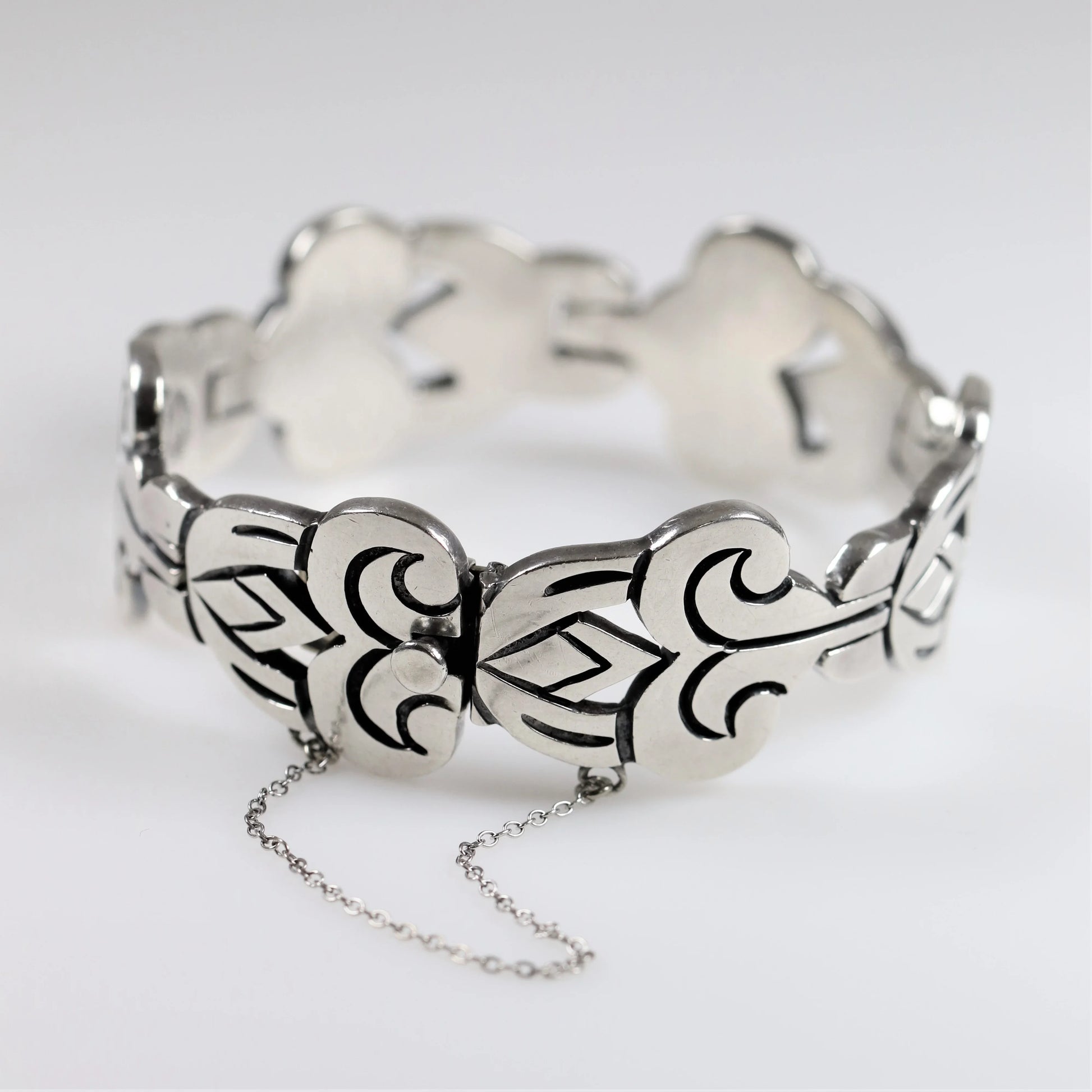 SOLD OUT: Vintage Taxco Silver Mexican Jewelry | A Munos Modernist Panel Bracelet - Carmel Fine Silver Jewelry