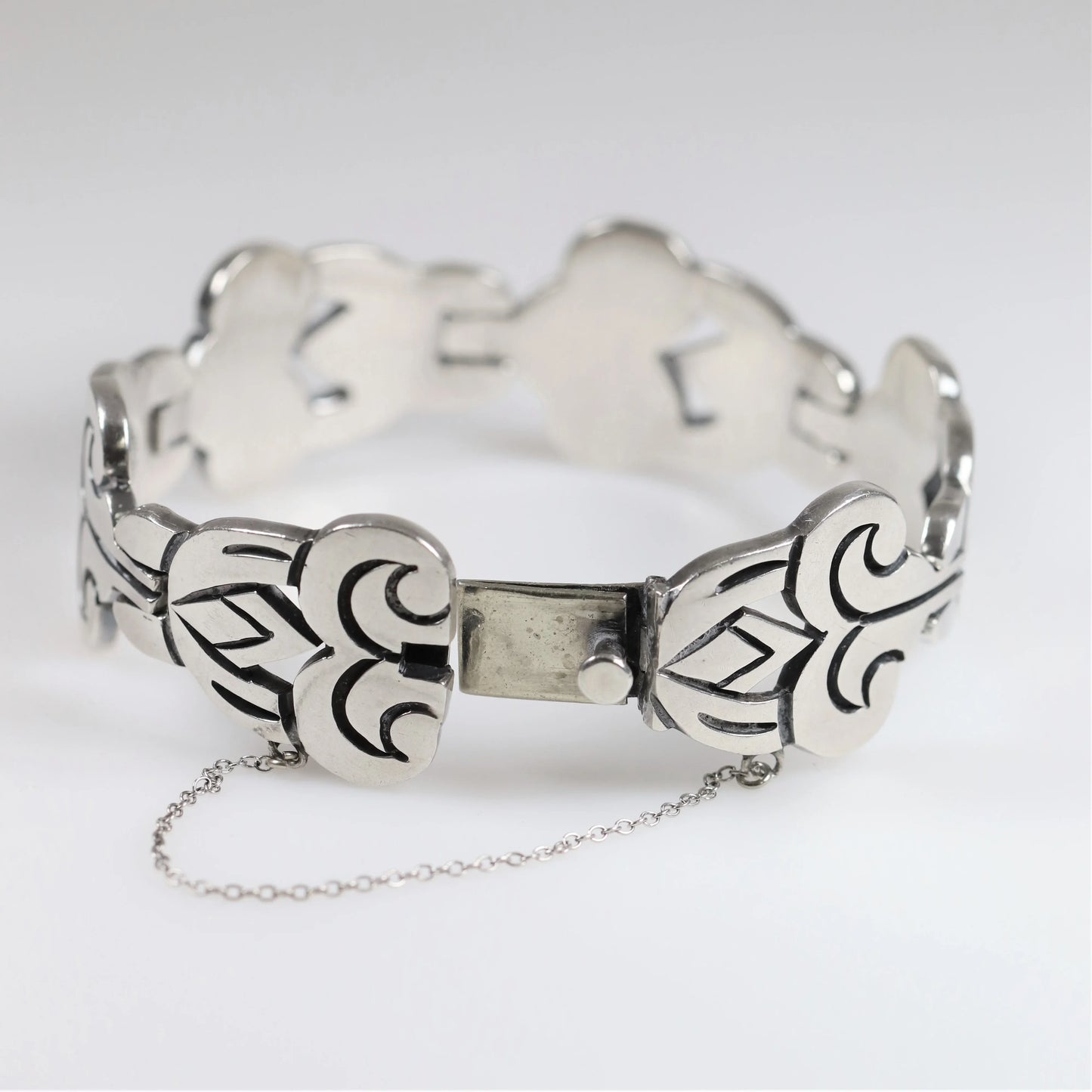 SOLD OUT: Vintage Taxco Silver Mexican Jewelry | A Munos Modernist Panel Bracelet - Carmel Fine Silver Jewelry