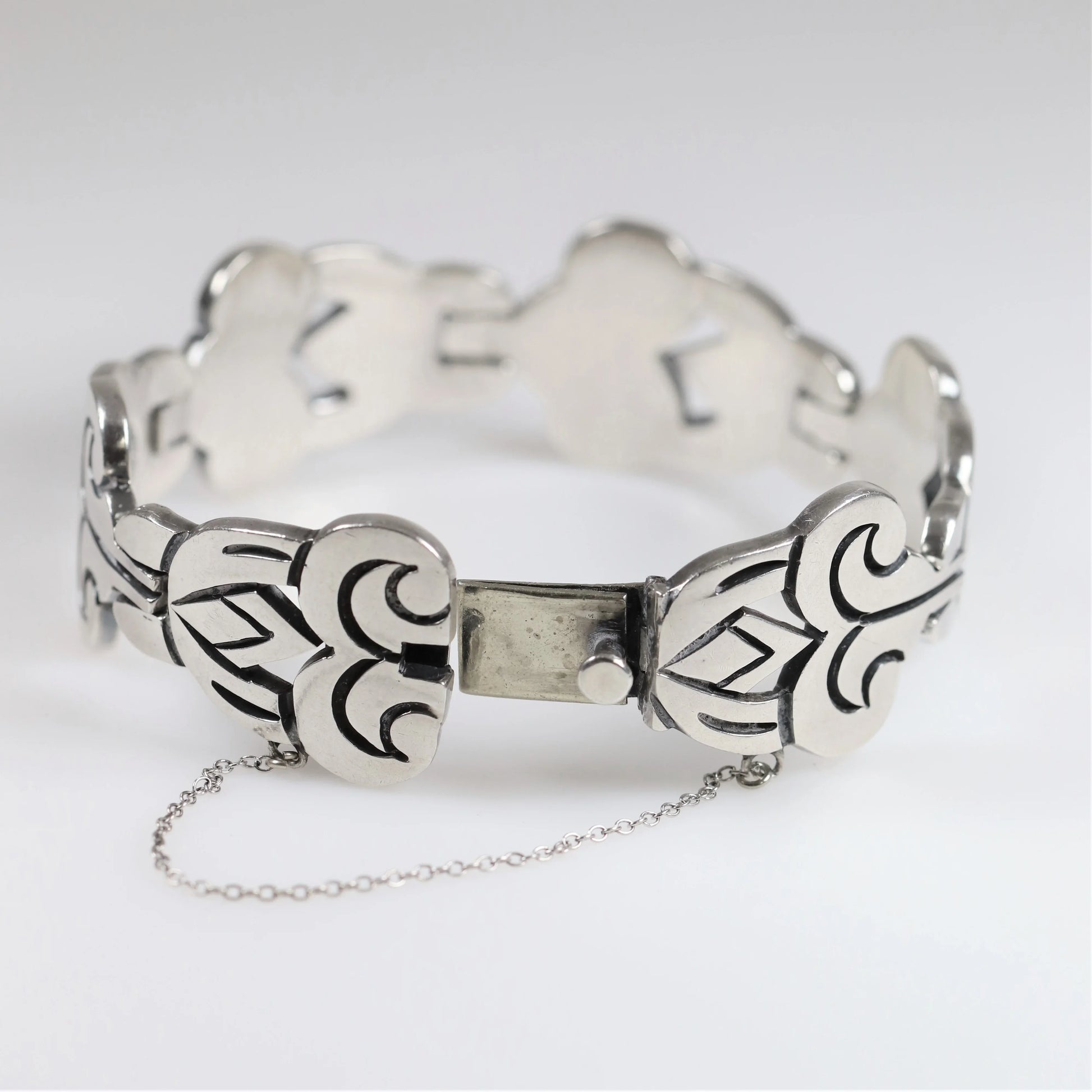 SOLD OUT: Vintage Taxco Silver Mexican Jewelry | A Munos Modernist Panel Bracelet - Carmel Fine Silver Jewelry